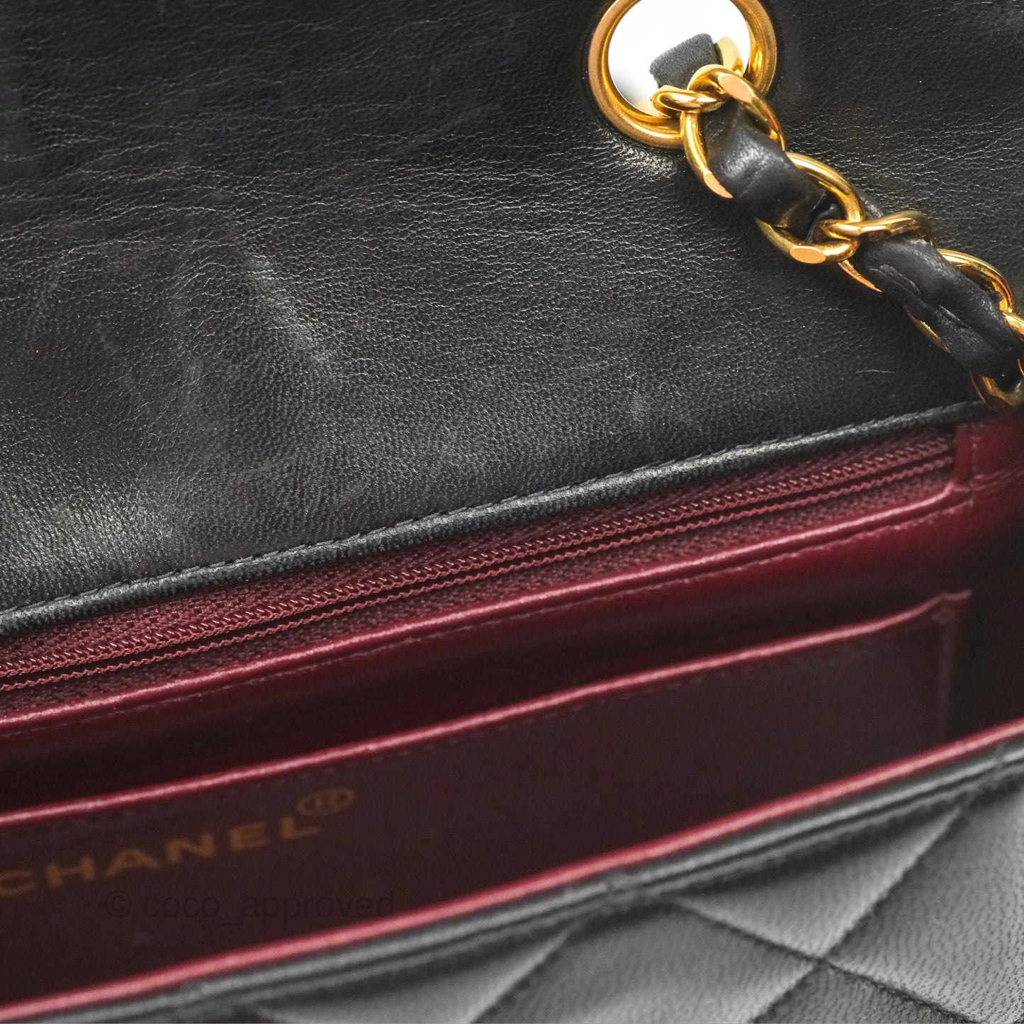Chanel Vintage Small Quilted Classic Diana Flap Bag Black Lambskin 24K Gold Hardware