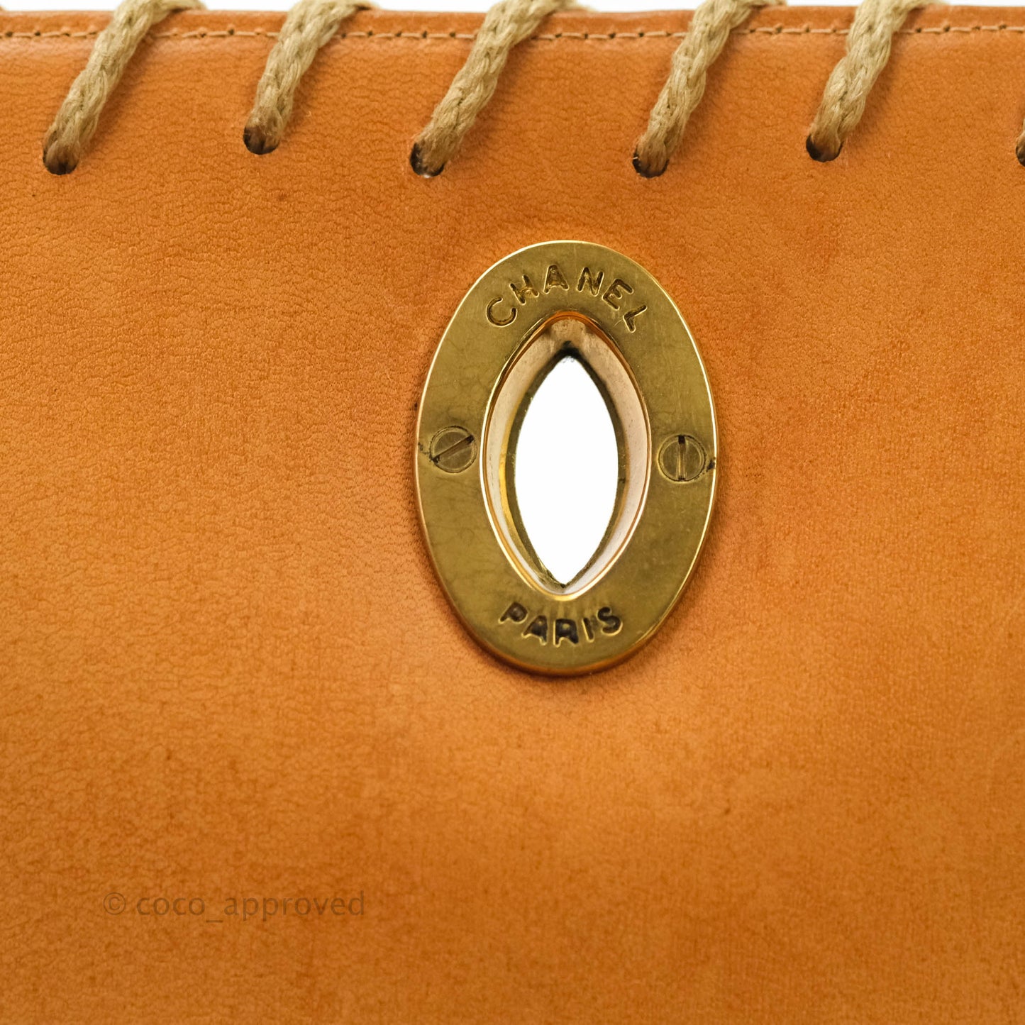 Chanel Embossed Leather XL Jumbo Flap Tan Antique Gold Hardware