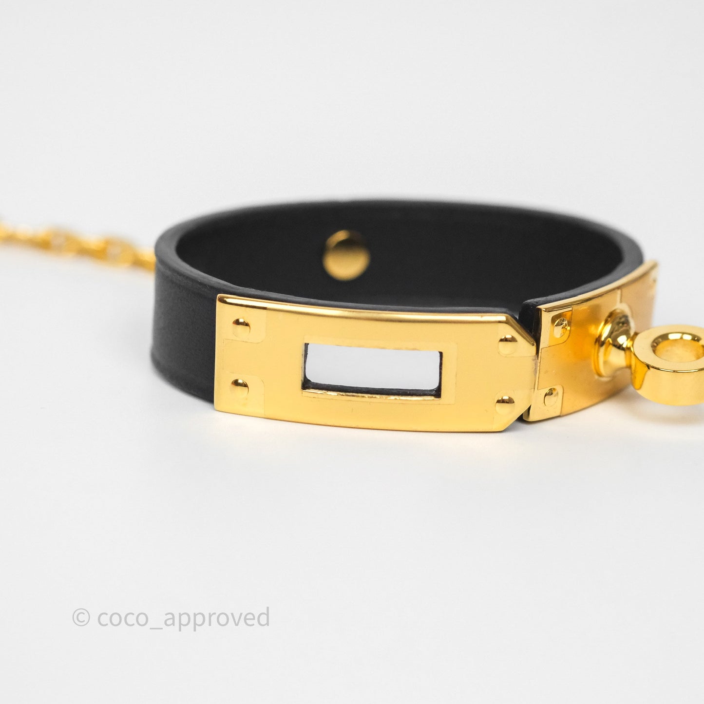 Hermès Kelly Glove Clip Black Swift Gold Hardware
