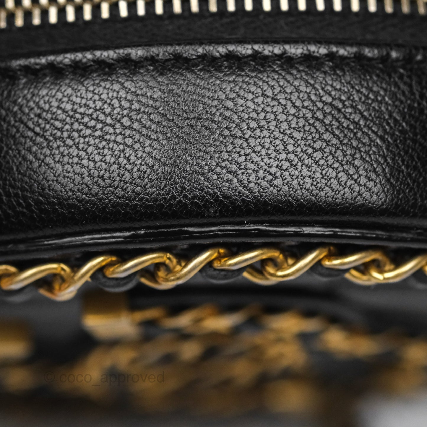 Chanel Chained Round Filigree Clutch With Chain Black Lambskin Gold Hardware