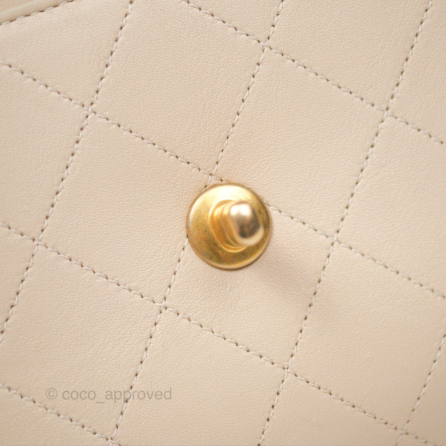 Chanel Small Quilted Coco Luxe Flap Bag Light Beige Calfskin Aged Gold Hardware