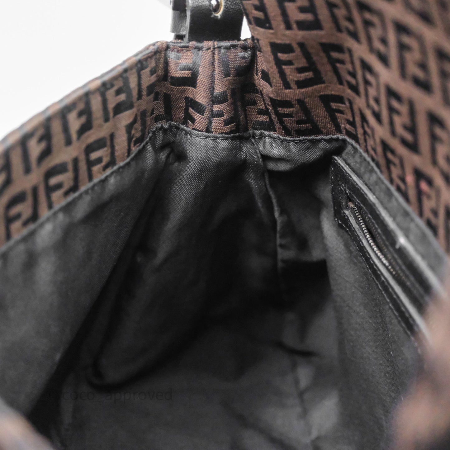 Fendi Vintage Mamma Baguette Bag Zucchino Dark Brown/ Black