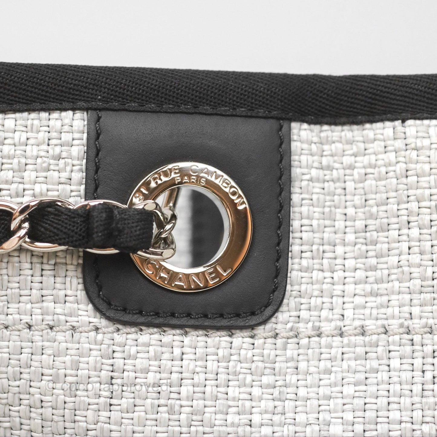 Chanel Medium Deauville Tote Light Grey Canvas
