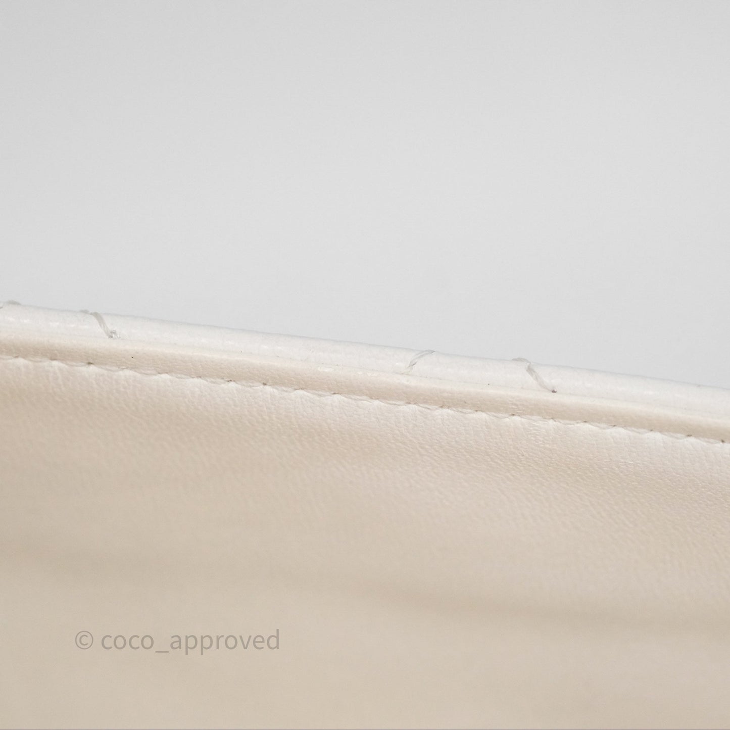 Chanel Large Quilted Sweet Classic Flap White Caviar Aged Gold Hardware
