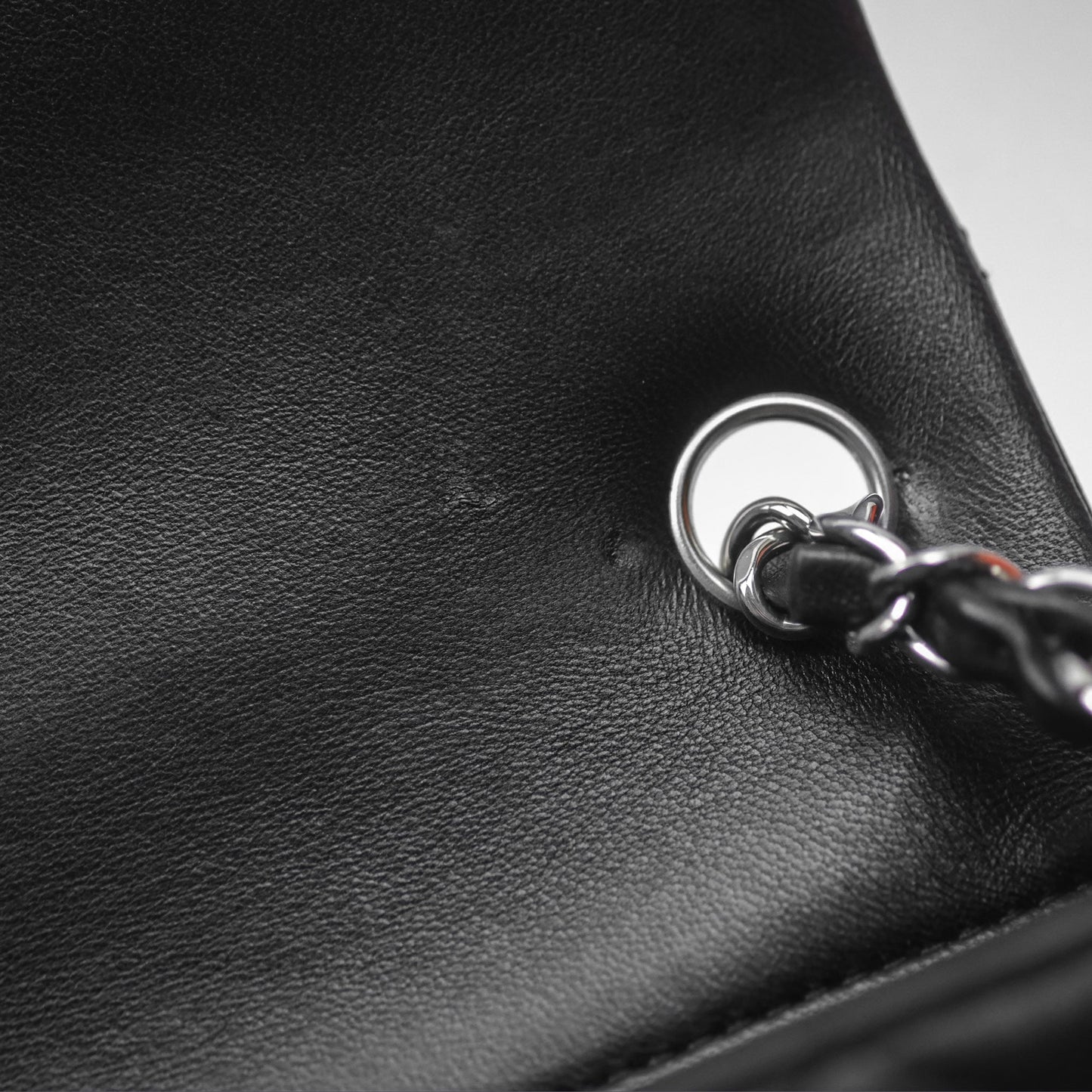 Chanel Quilted Mini Rectangular Flap Black Lambskin Silver Hardware