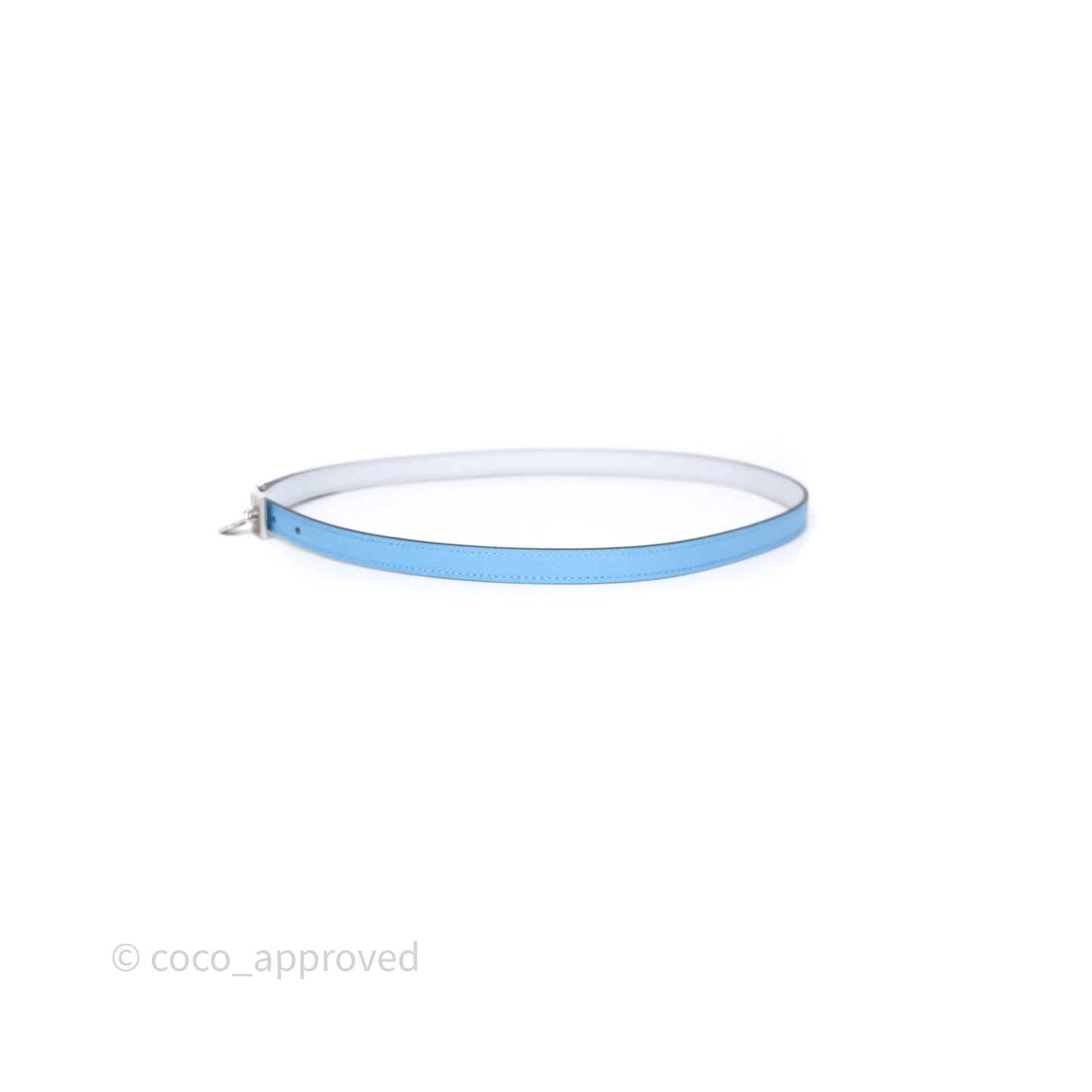 Hermès Lucky 15 Light Blue Reversible Swift/Epsom Belt Palladium Hardware