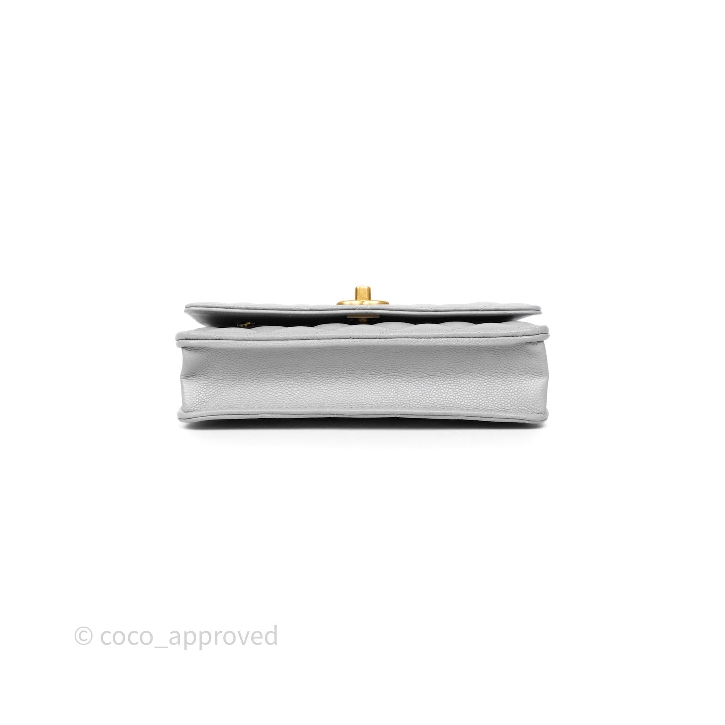 Chanel Heart Adjustable Chain WOC Grey Caviar Aged Gold Hardware