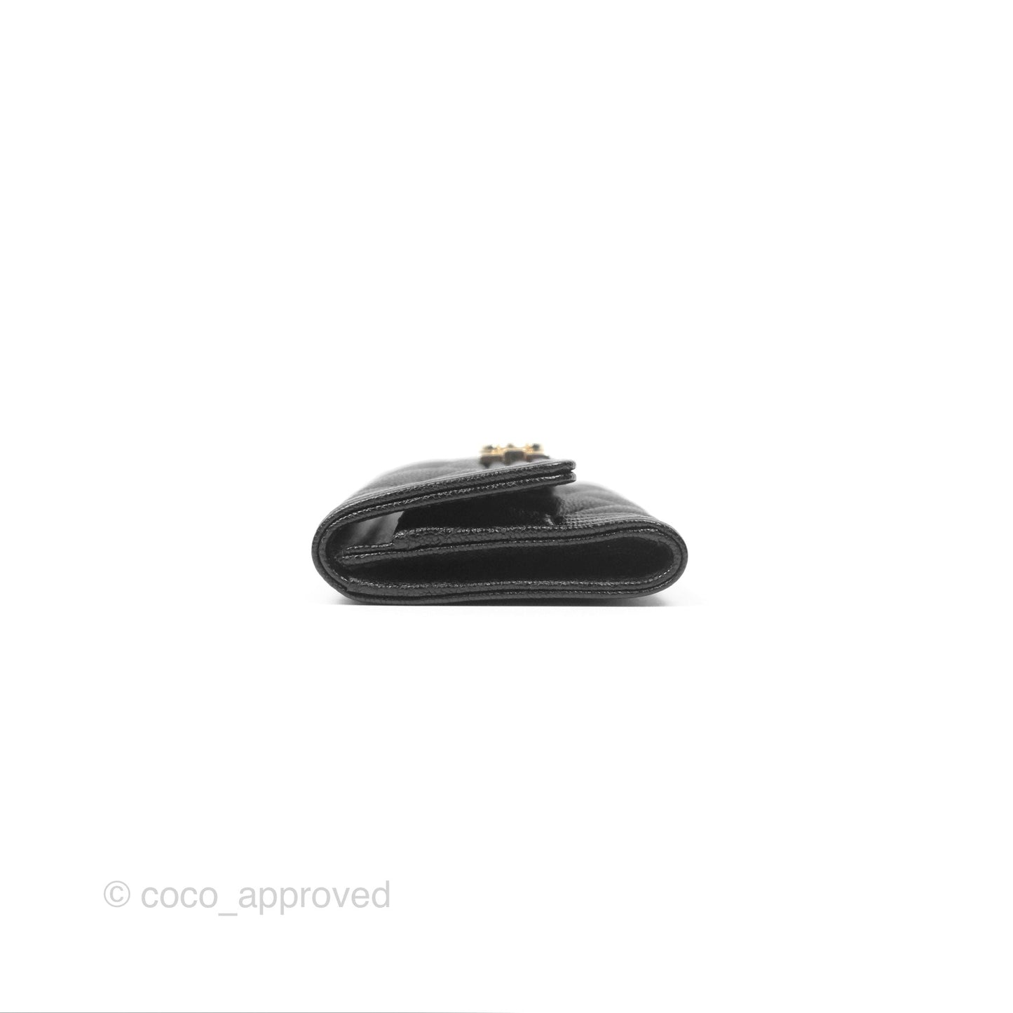 Chanel Quilted Boy Flap Card Holder Black Caviar Gold Hardware