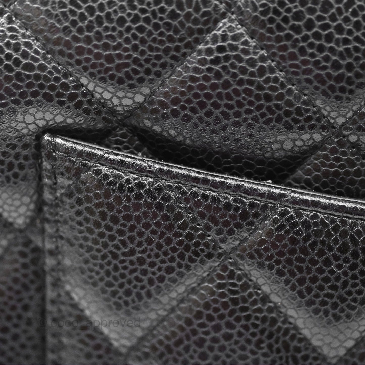 Chanel Jumbo Single Flap Quilted Black Caviar Silver Hardware