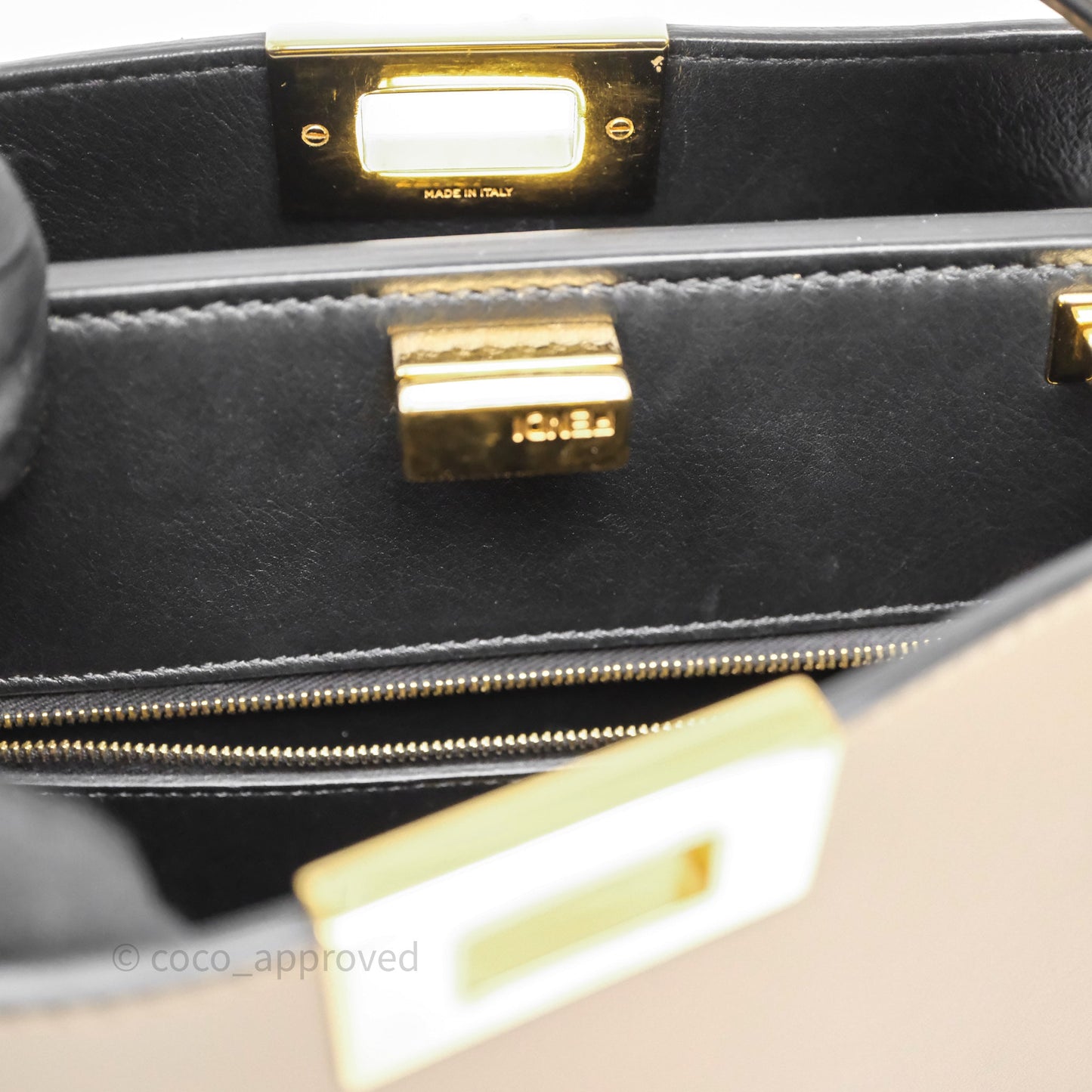 Fendi Peekaboo Iconic Essentially Bag Calfskin Beige