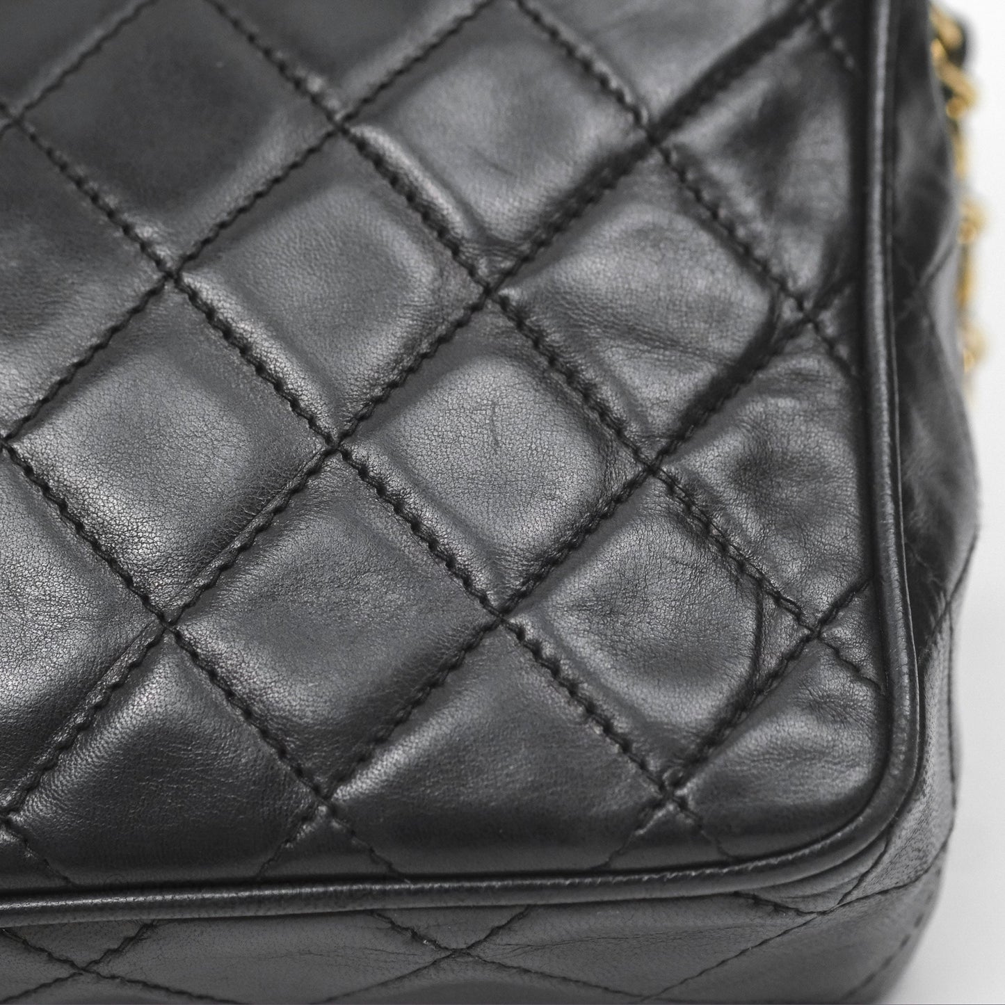 Chanel Vintage Camera Bag Black Lambskin Gold Hardware