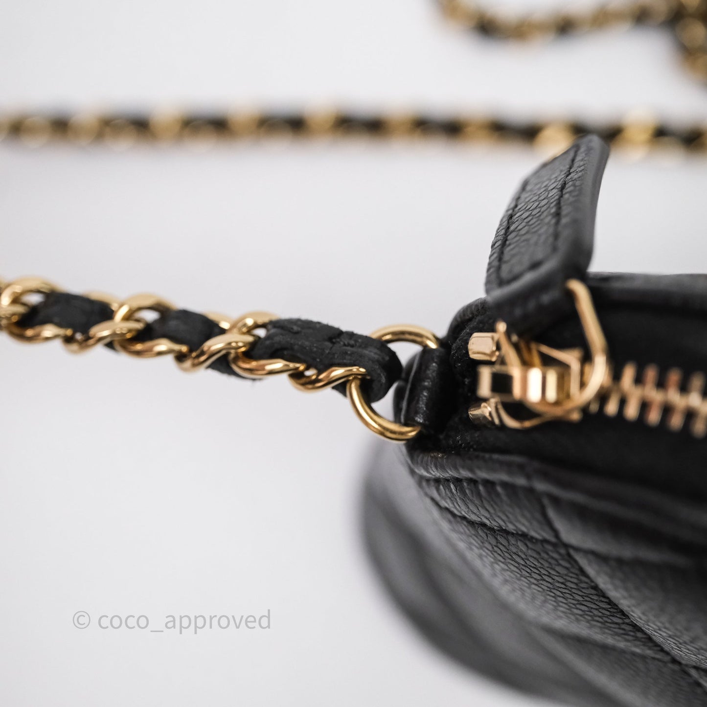 Chanel Clutch on Chain Black Caviar Gold Hardware