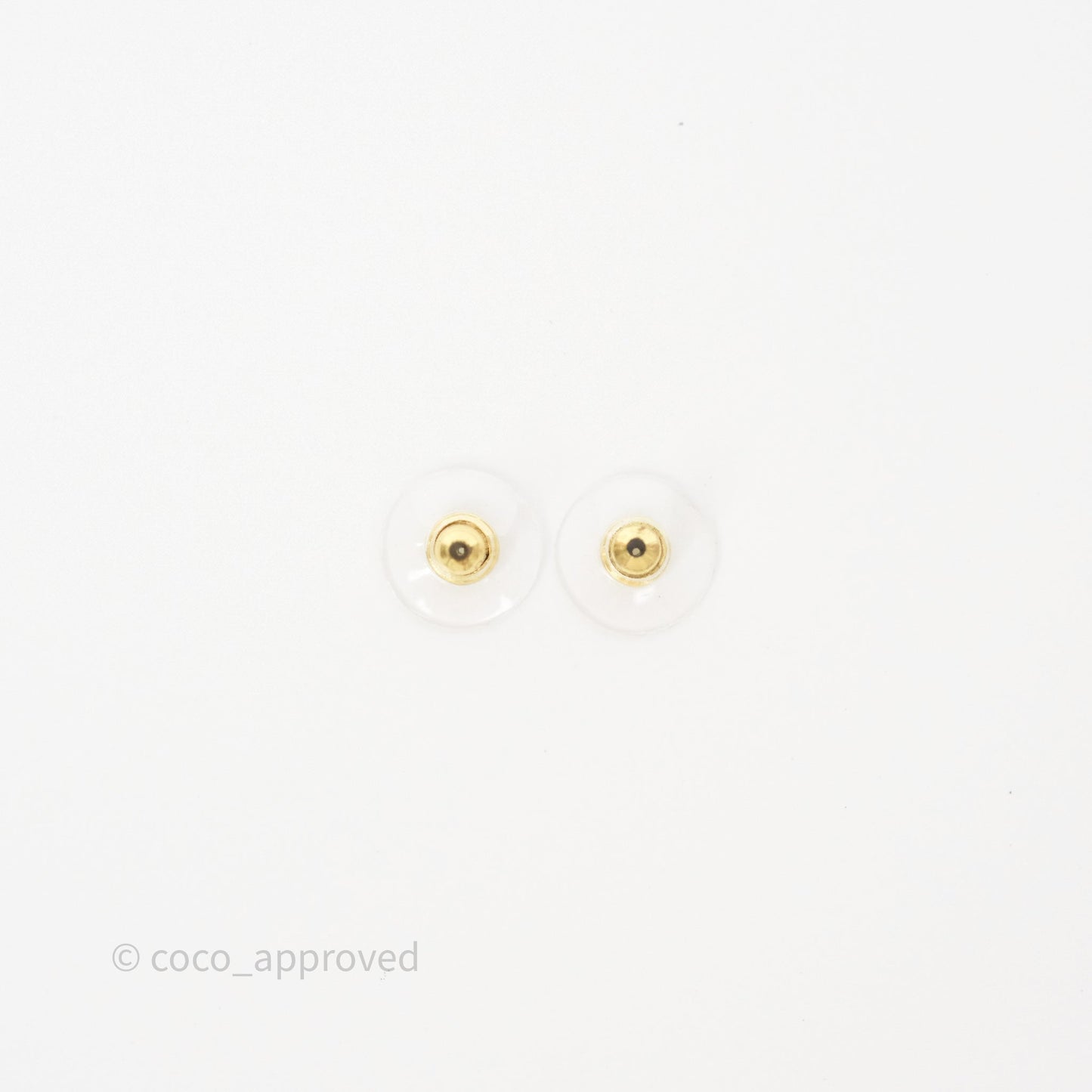 Chanel CC Crystal Hoop Earrings Gold Tone 23C