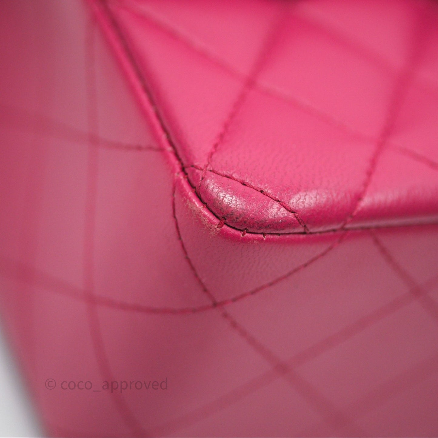 Chanel Quilted Mini Rectangular Flap Dark Pink Lambskin Silver Hardware