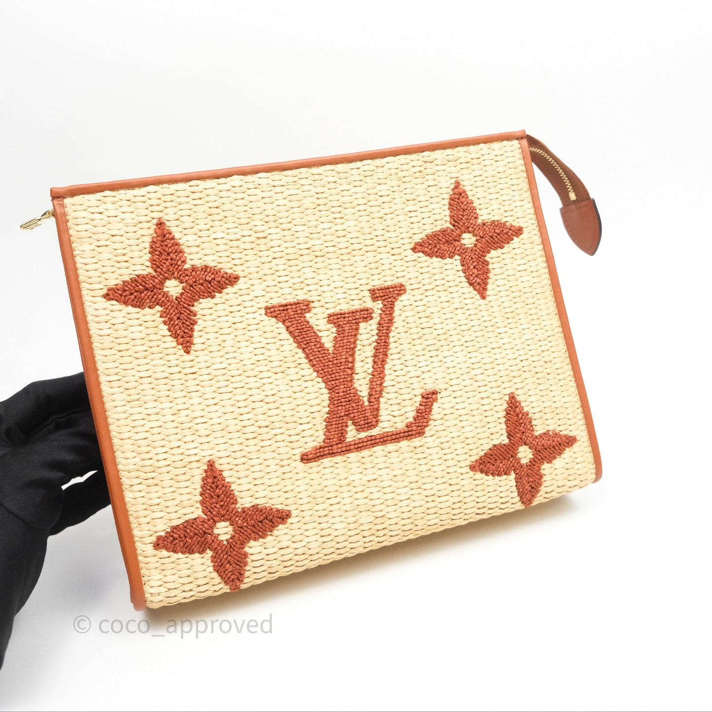 Louis Vuitton Raffia Monogram Giant Toiletry Pouch 26 Tan