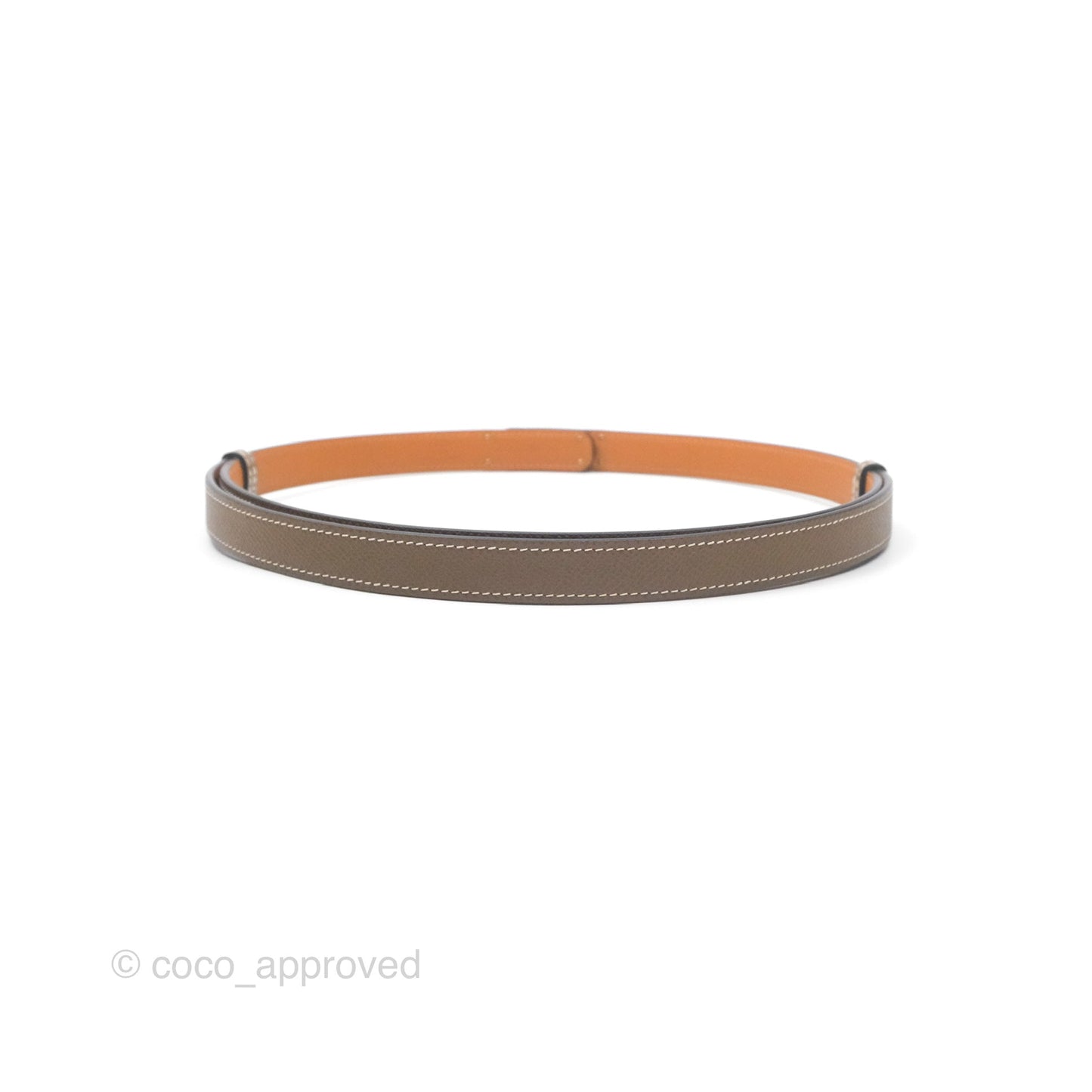 Hermès Epsom Kelly Buckle Belt Etoupe 18 Rose Gold Hardware