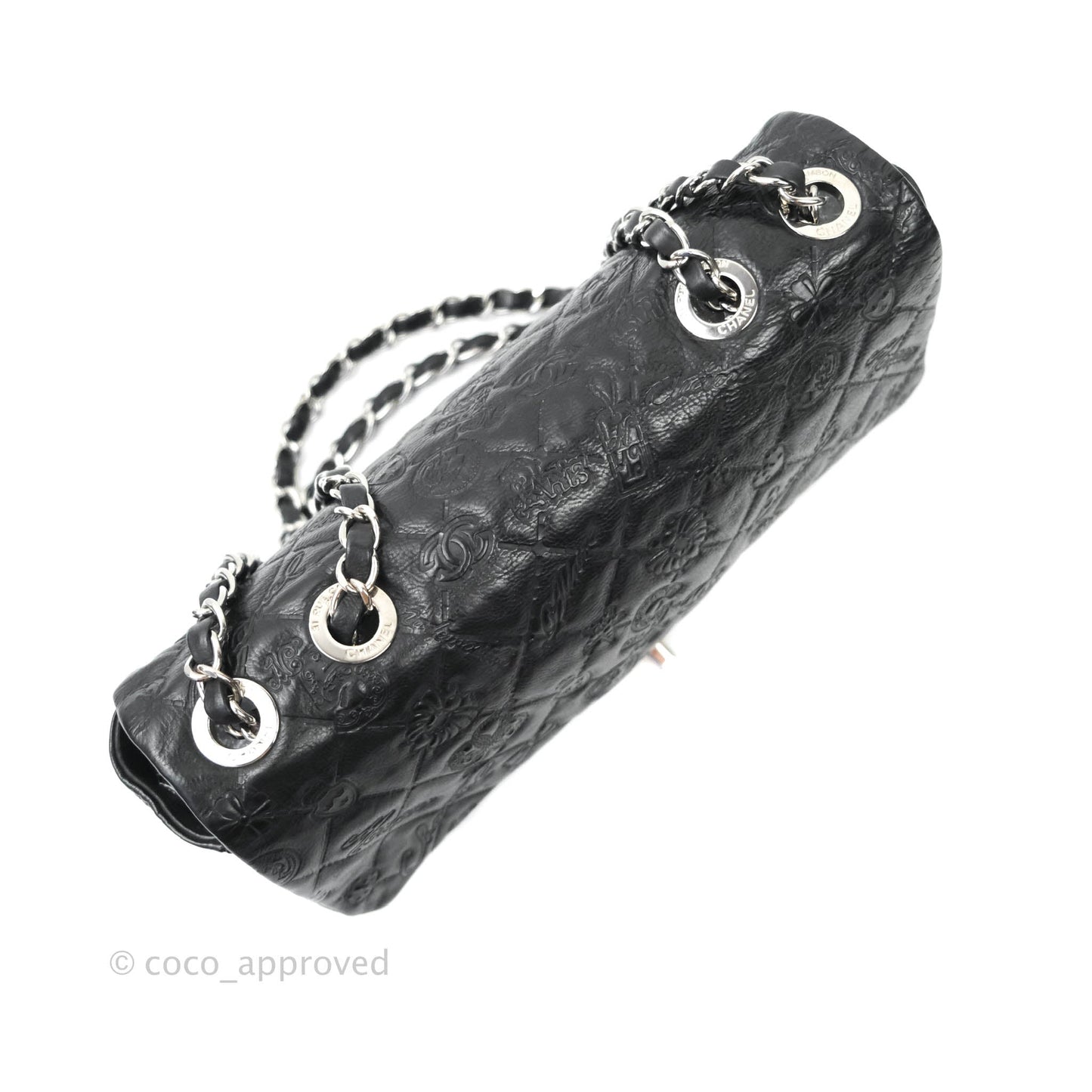 Chanel Small Embroidered Flap Bag Black Silver Hardware