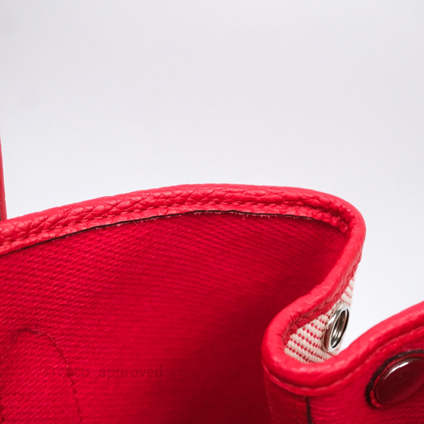 Hermès Garden Party 30 Canvas Rouge Grenade Palladium Hardware