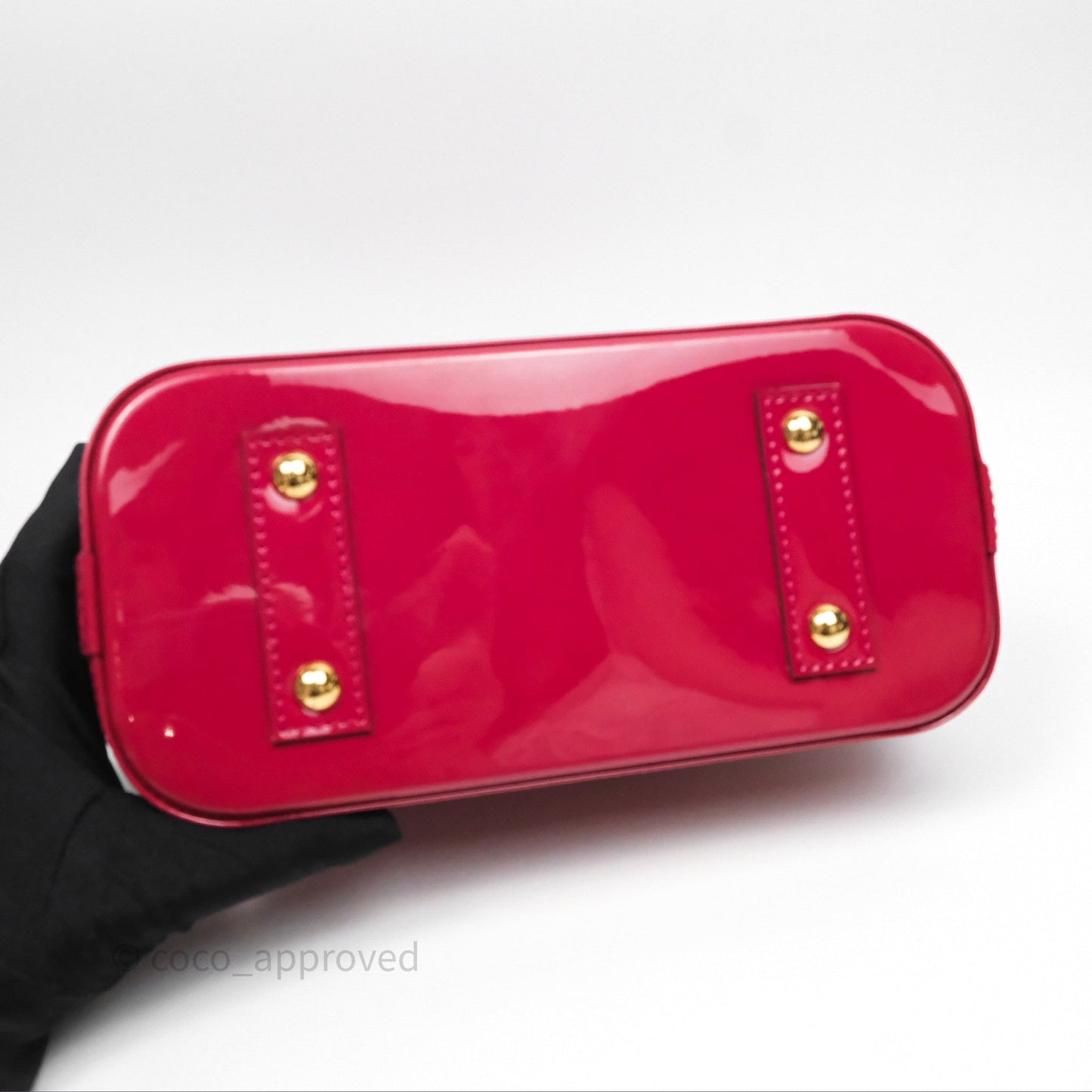 Louis Vuitton Alma BB Red Patent Gold Hardware