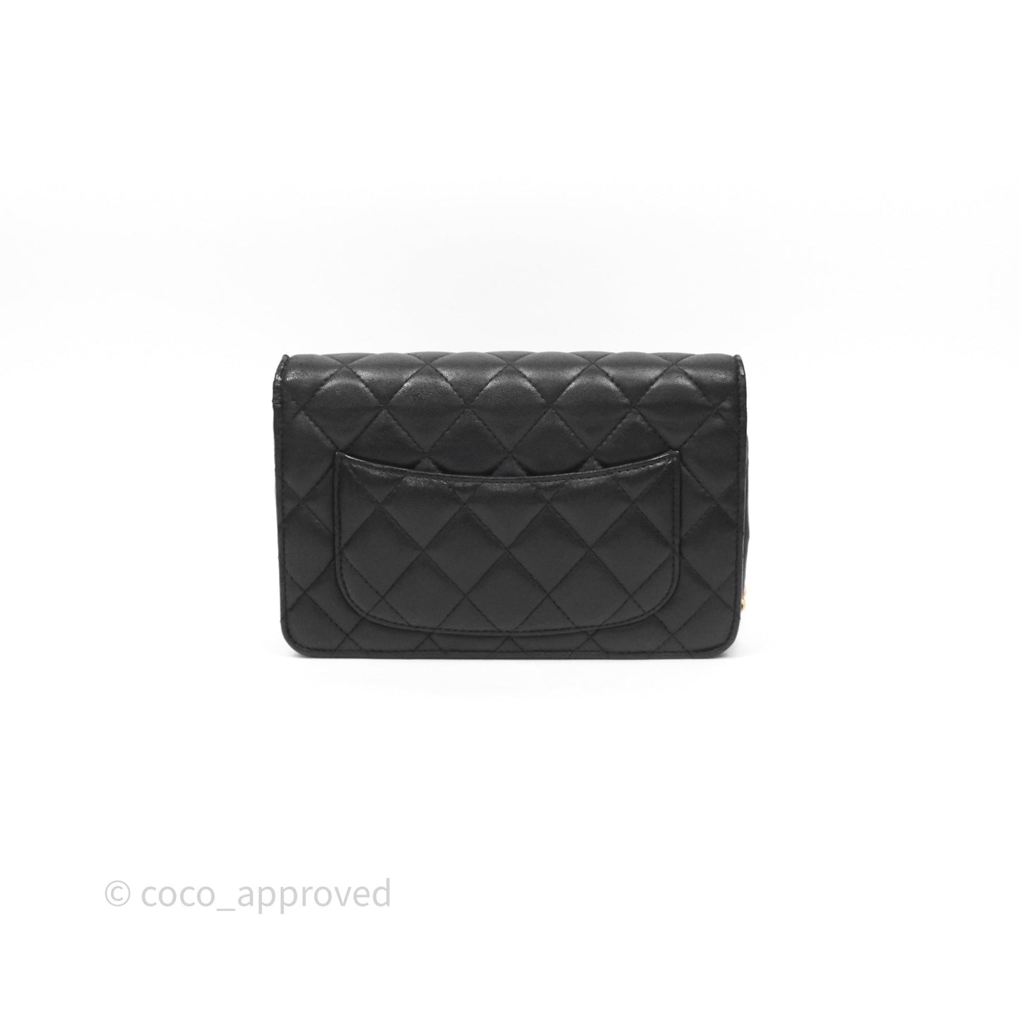 Chanel Classic WOC Wallet On Chain Quilted Black Lambskin Gold Hardware