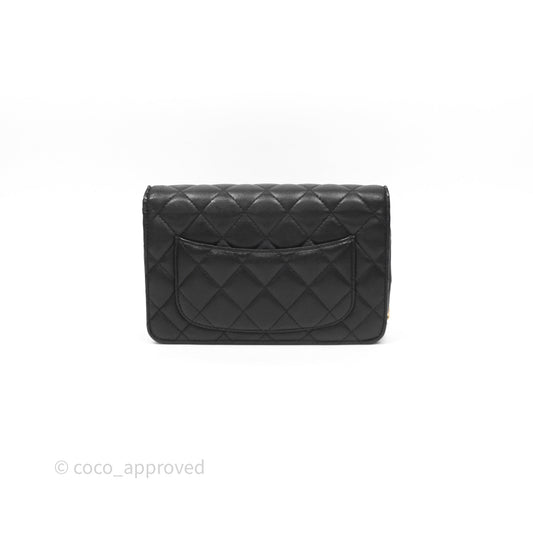 Chanel Classic WOC Wallet On Chain Quilted Black Lambskin Gold Hardware