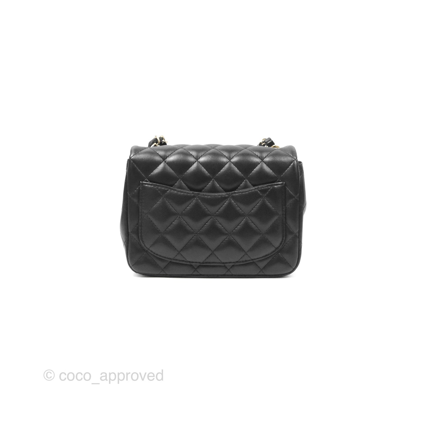 Chanel Mini Square Quilted Black Lambskin Gold Hardware