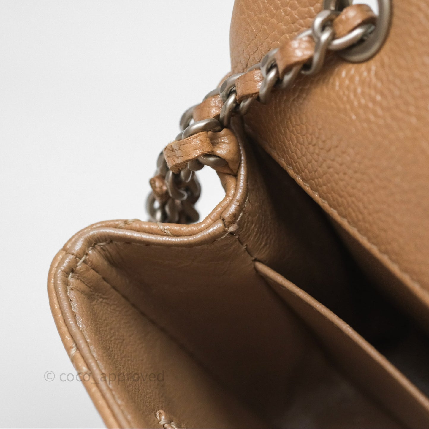 Chanel Quilted Extra Mini Rectangular Flap Beige Caviar Matt Silver Hardware