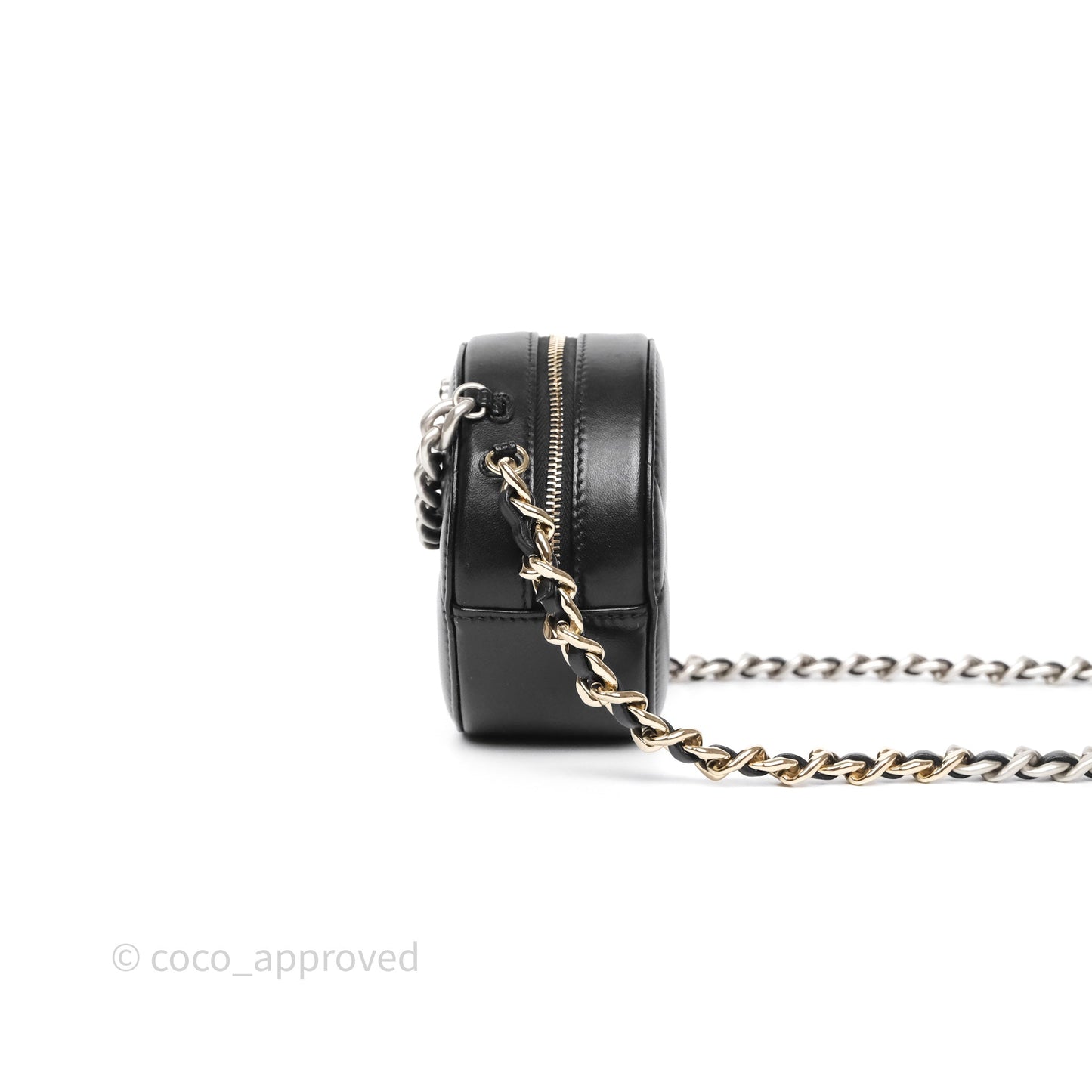 Chanel 19 Round Clutch With Chain Black Mixed Hardware