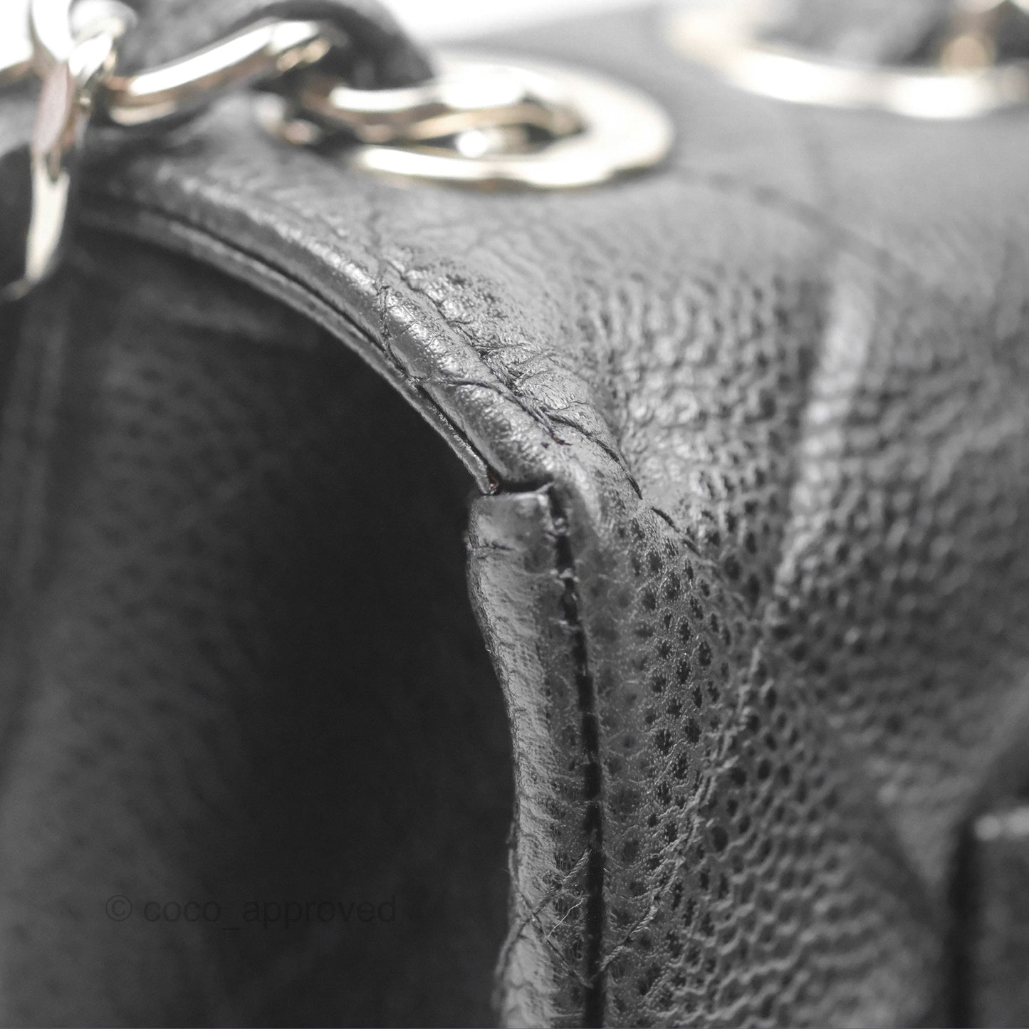 Chanel Classic Vintage Jumbo Single Flap Black Caviar Silver Hardware