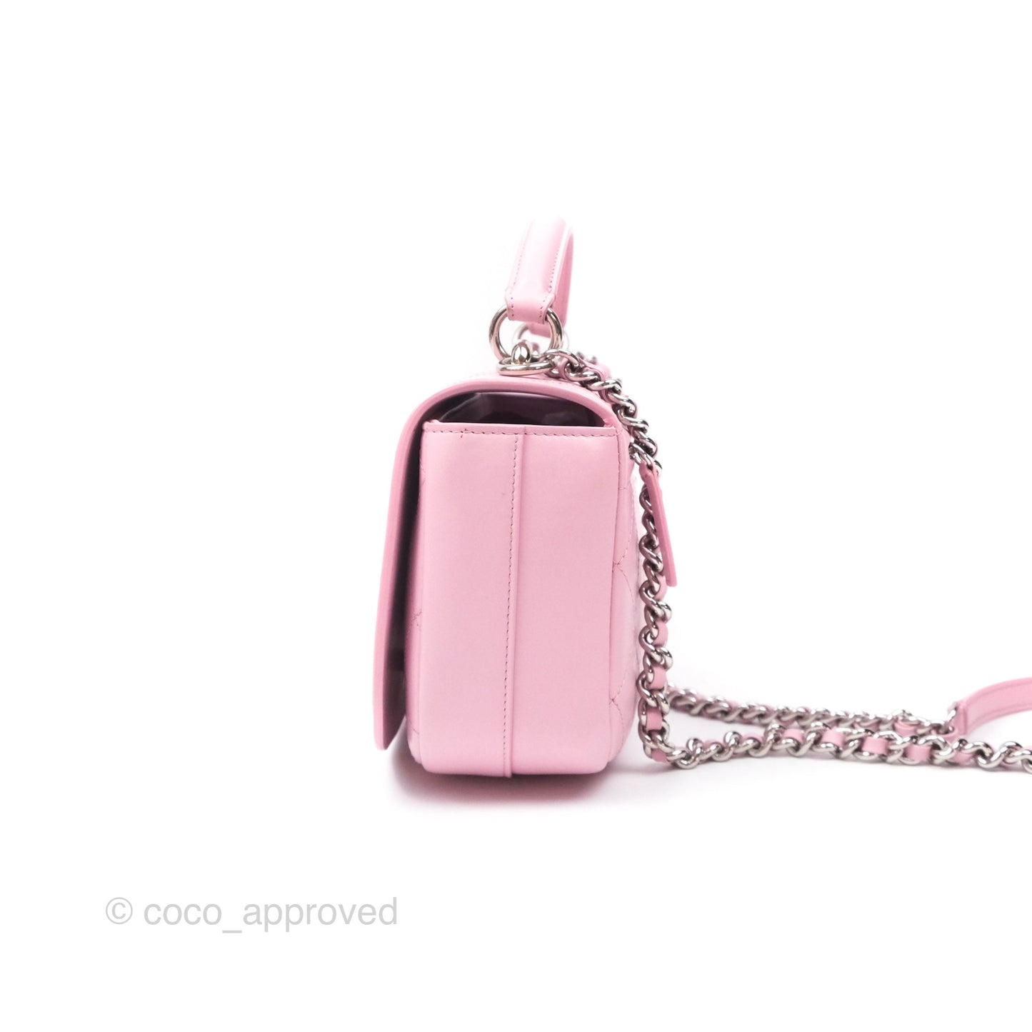 Chanel Stitched Ring My Bag Flap Crossbody Pink Calfskin Silver Hardware