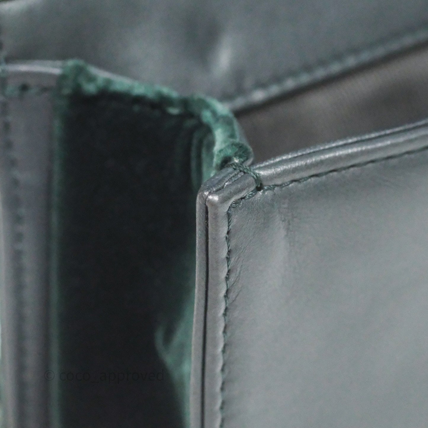Chanel Small Boy Quilted Dark Green Velvet Ruthenium Hardware