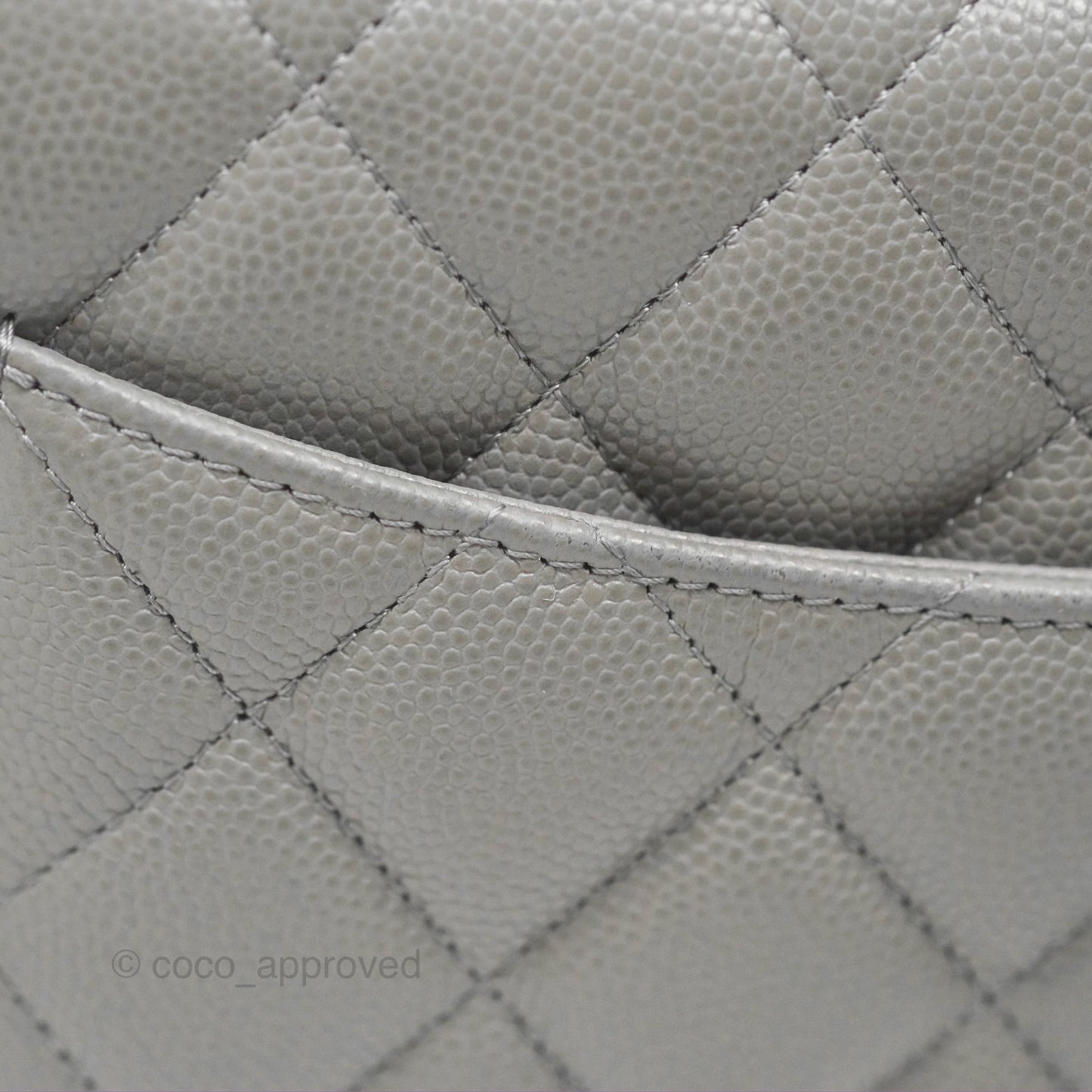 Chanel Classic Quilted Wallet On Chain WOC Grey Caviar Gold Hardware