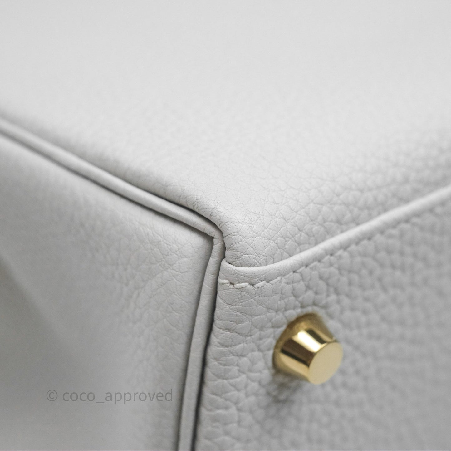 Hermès Kelly II 28 Retourne Gris Pale M4 Togo Gold Hardware