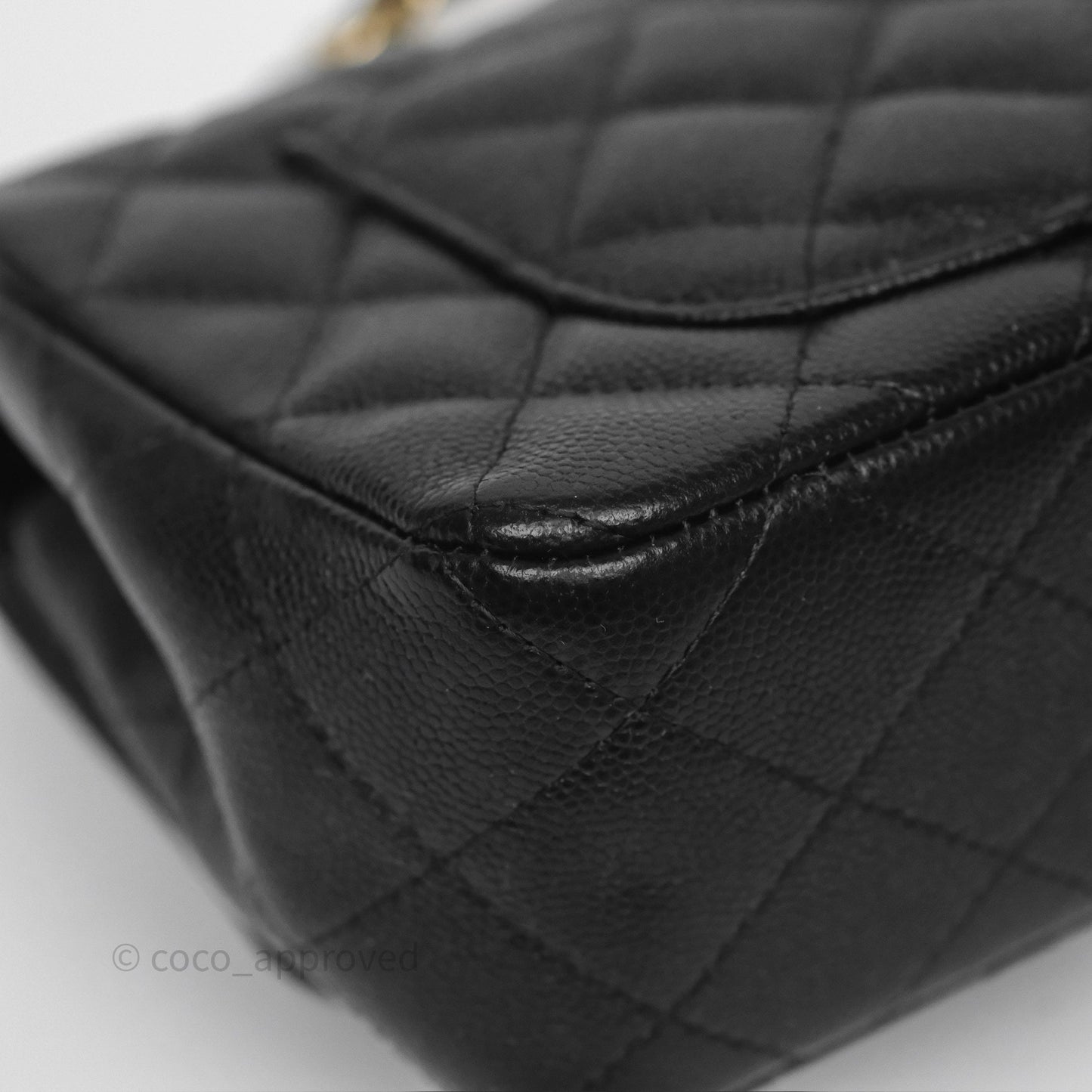 Chanel Mini Rectangular Quilted Black Caviar Gold Hardware