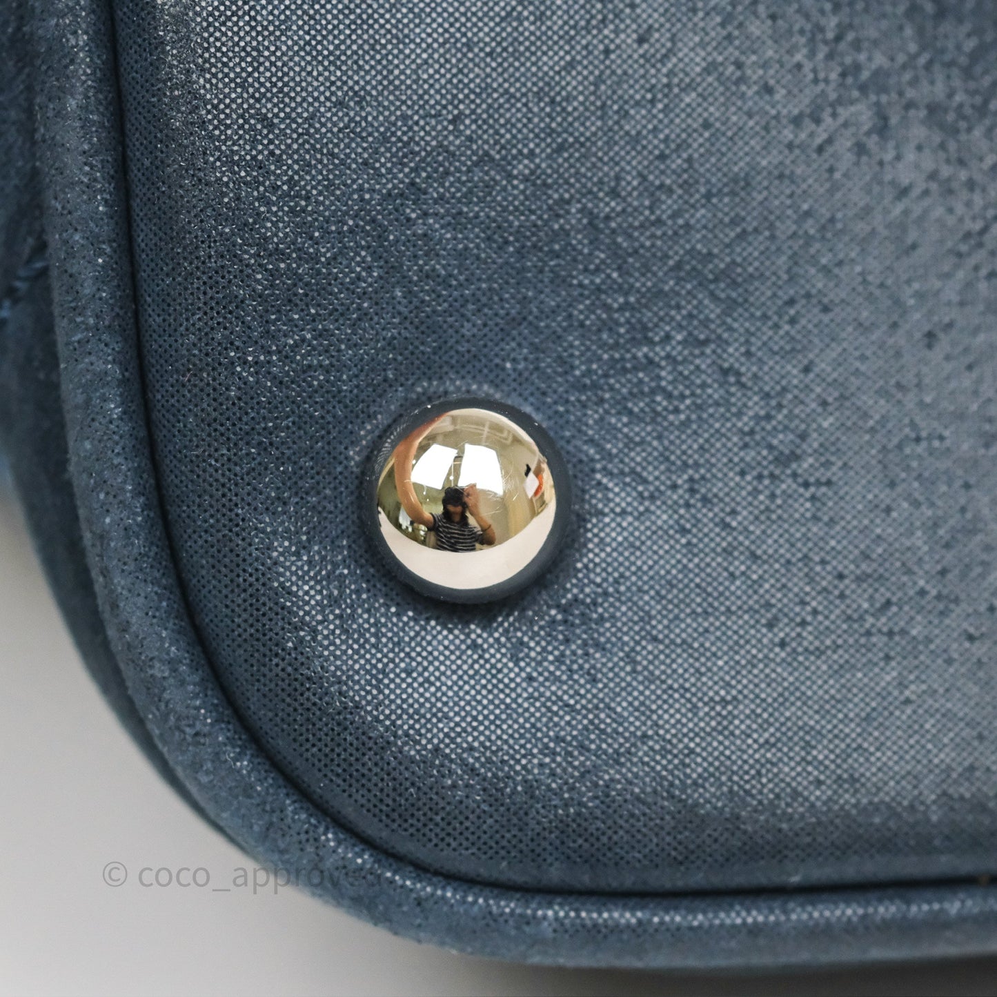 Chanel Small Sea Hit Tote Navy Iridescent Calfskin Silver Hardware