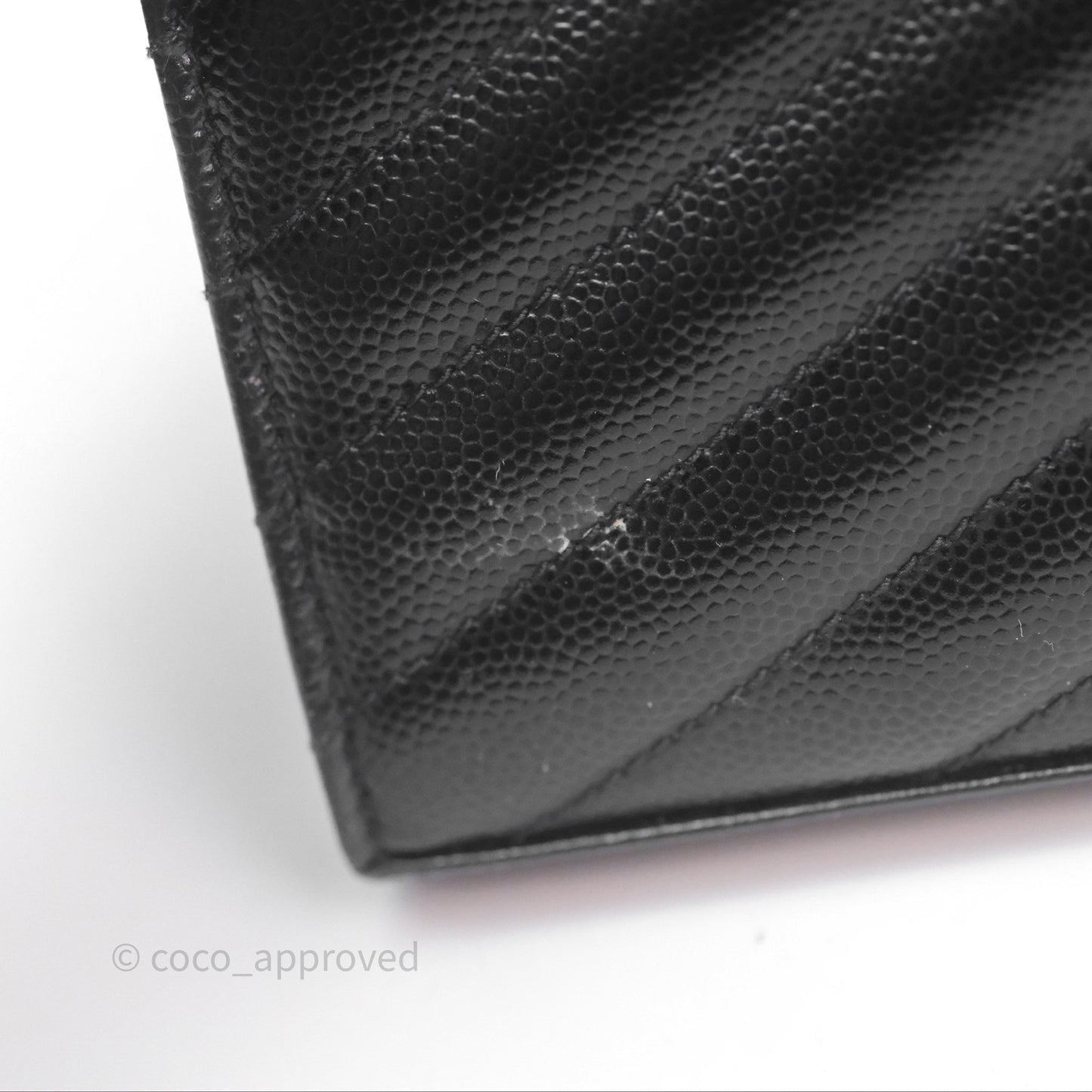 Saint Laurent Wallet on Chain WOC Black Grained Leather Sliver Hardware