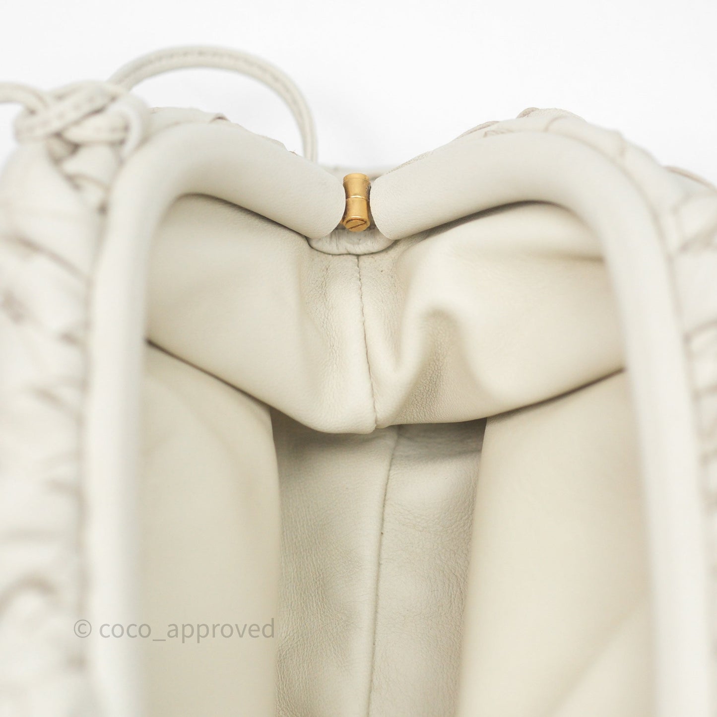 Bottega Veneta Mini Pouch Chalk Intrecciato Calfskin