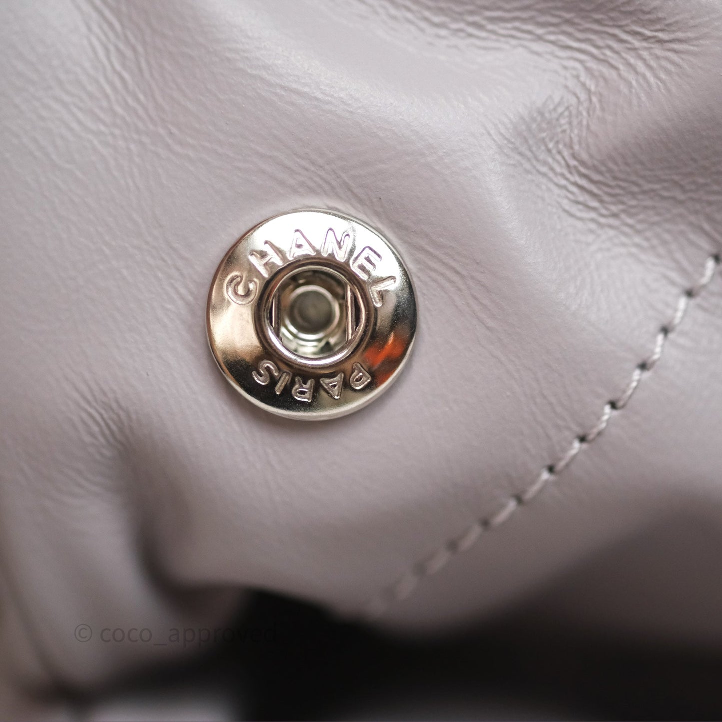 Chanel 22 Medium Grey Shiny Aged Calfskin Aged Silver Hardware