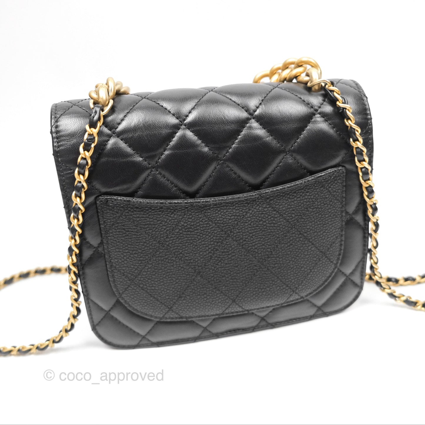 Chanel Chain Handle Small Flap Bag Black Calfskin