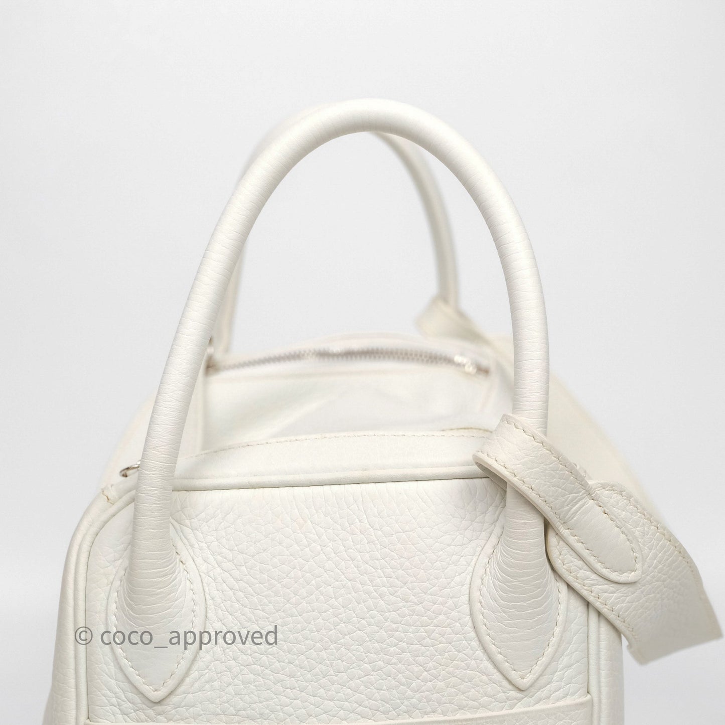 Hermès Lindy 30 White Clemence Palladium Hardware