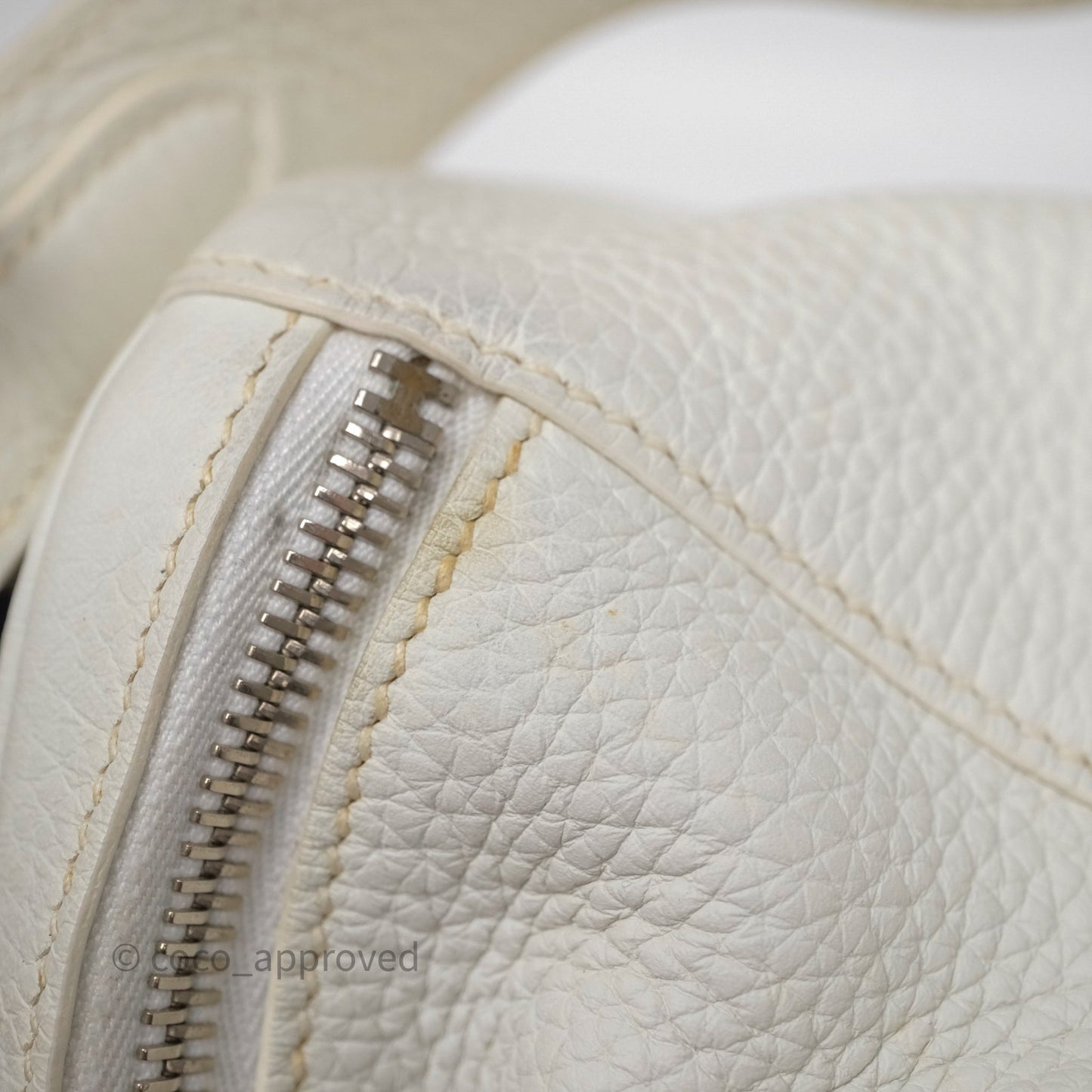 Hermès Lindy 30 White Clemence Palladium Hardware