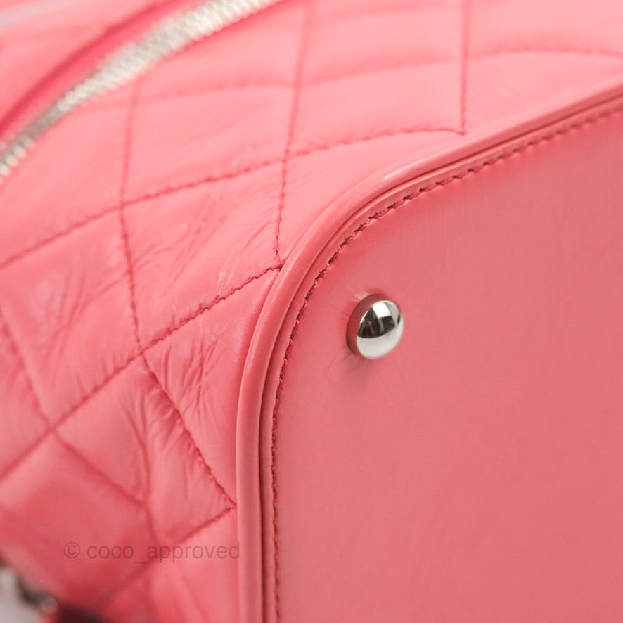 Chanel Aquarium PVC Coral Pink Crumpled Calfskin Silver Hardware