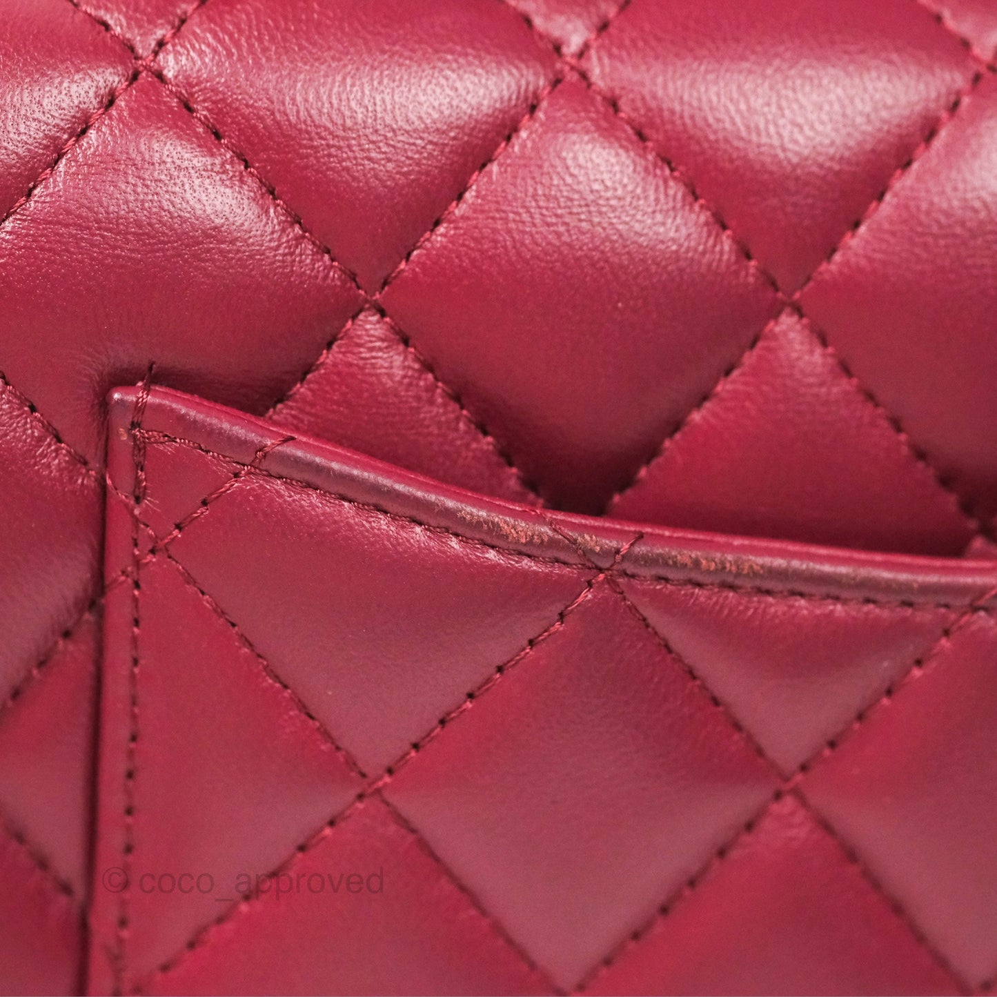 Chanel Top Handle Mini Rectangular Flap Bag Burgundy Red Lambskin Gold Hardware