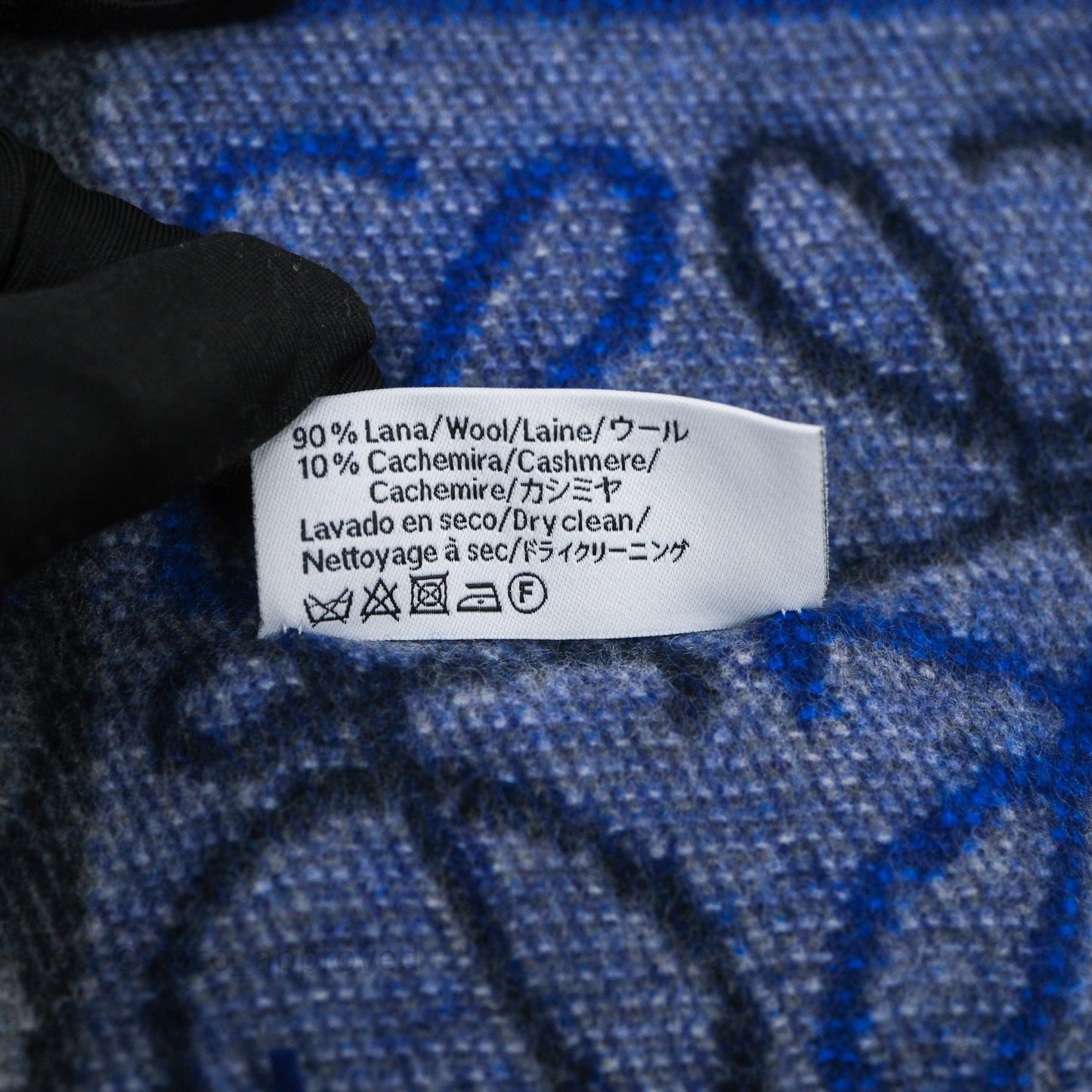 Loewe Anagram Wool Cashmere Scarf Blue/Grey