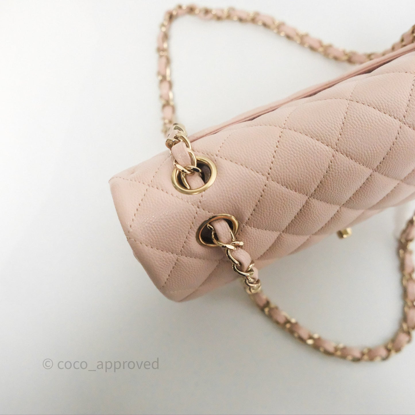 Chanel Small Classic Quilted Flap Pink Caviar Gold Hardware