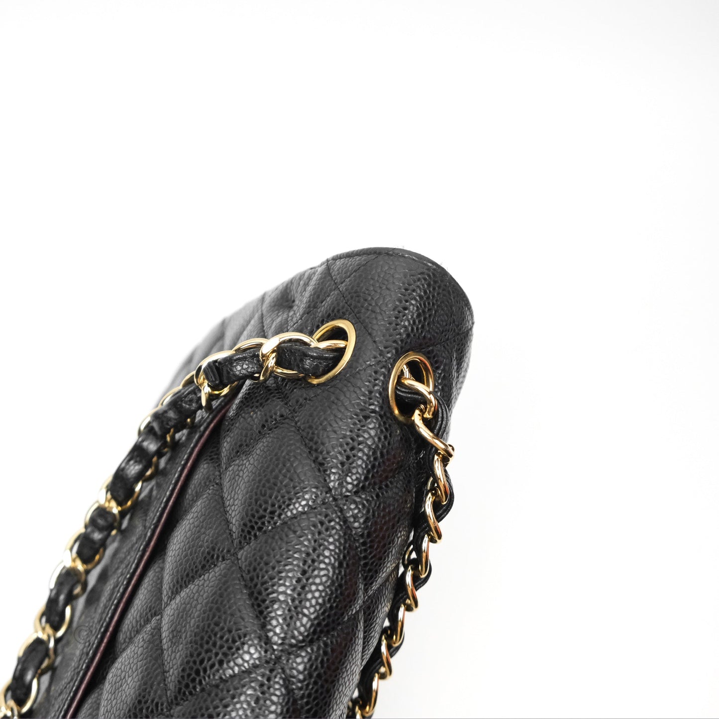Chanel Jumbo Double Flap Quilted Black Caviar Gold Hardware⁣⁣