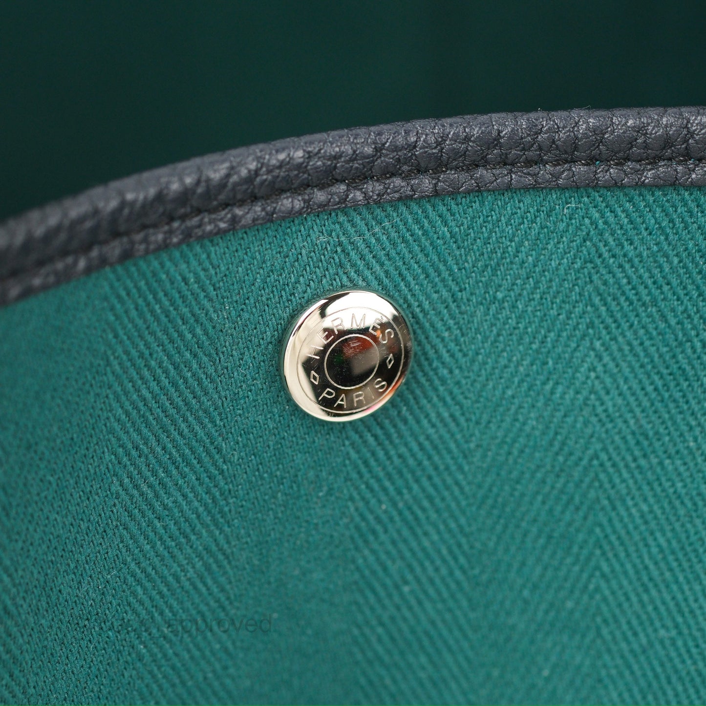 Hermès Garden Party 36 Malachite/ Blue Indigo Canvas