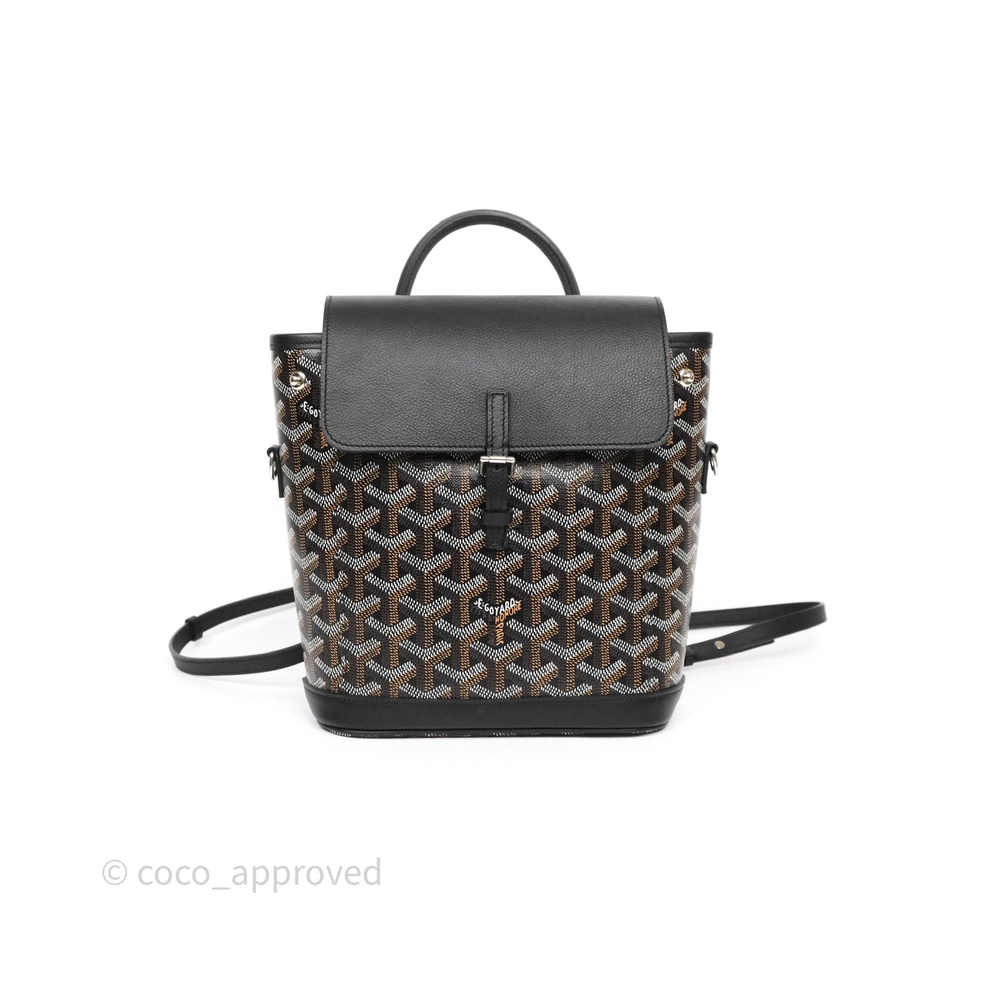 Goyard Mini Alpin Backpack Black Goyardine Calfskin