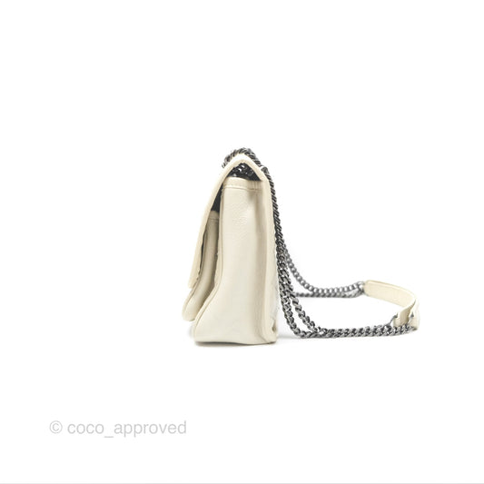Saint Laurent Niki Baby Chain Bag Blanc Vintage Calfskin Brushed Palladium Hardware