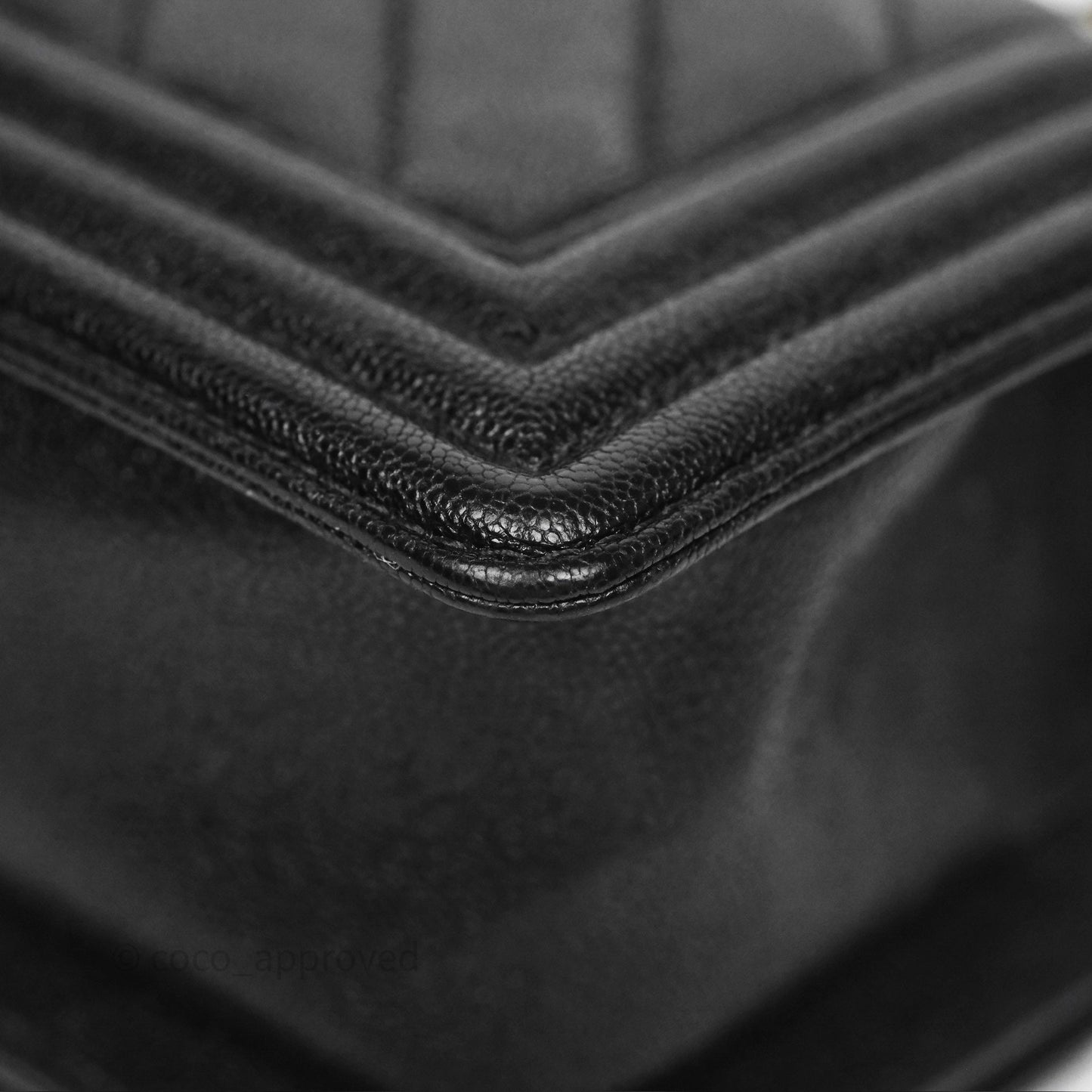 Chanel Small Boy Chevron Black Caviar Gold Hardware